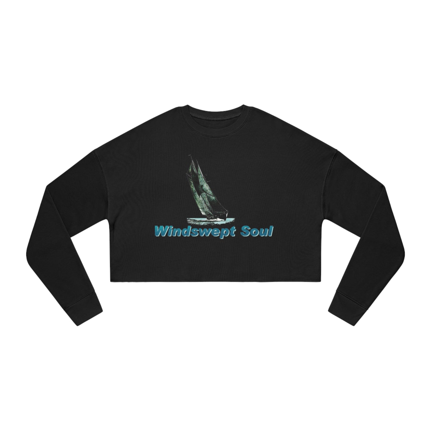 Women's Cropped Sweatshirt, Bluenose / Mother Ocean Design.