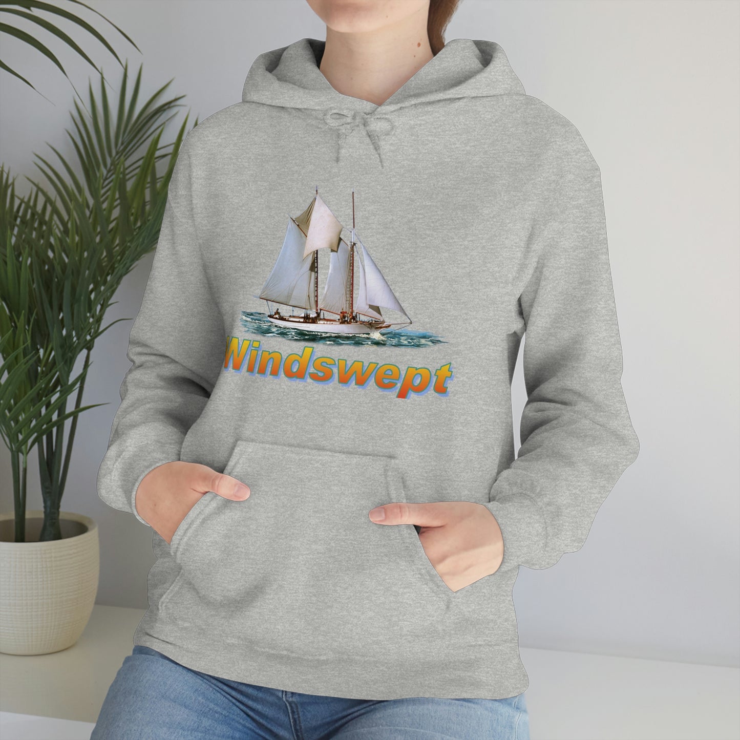 Unisex Heavy Blend™ Hooded Sweatshirt, Windswept, W.F. Aubrey Sailboat