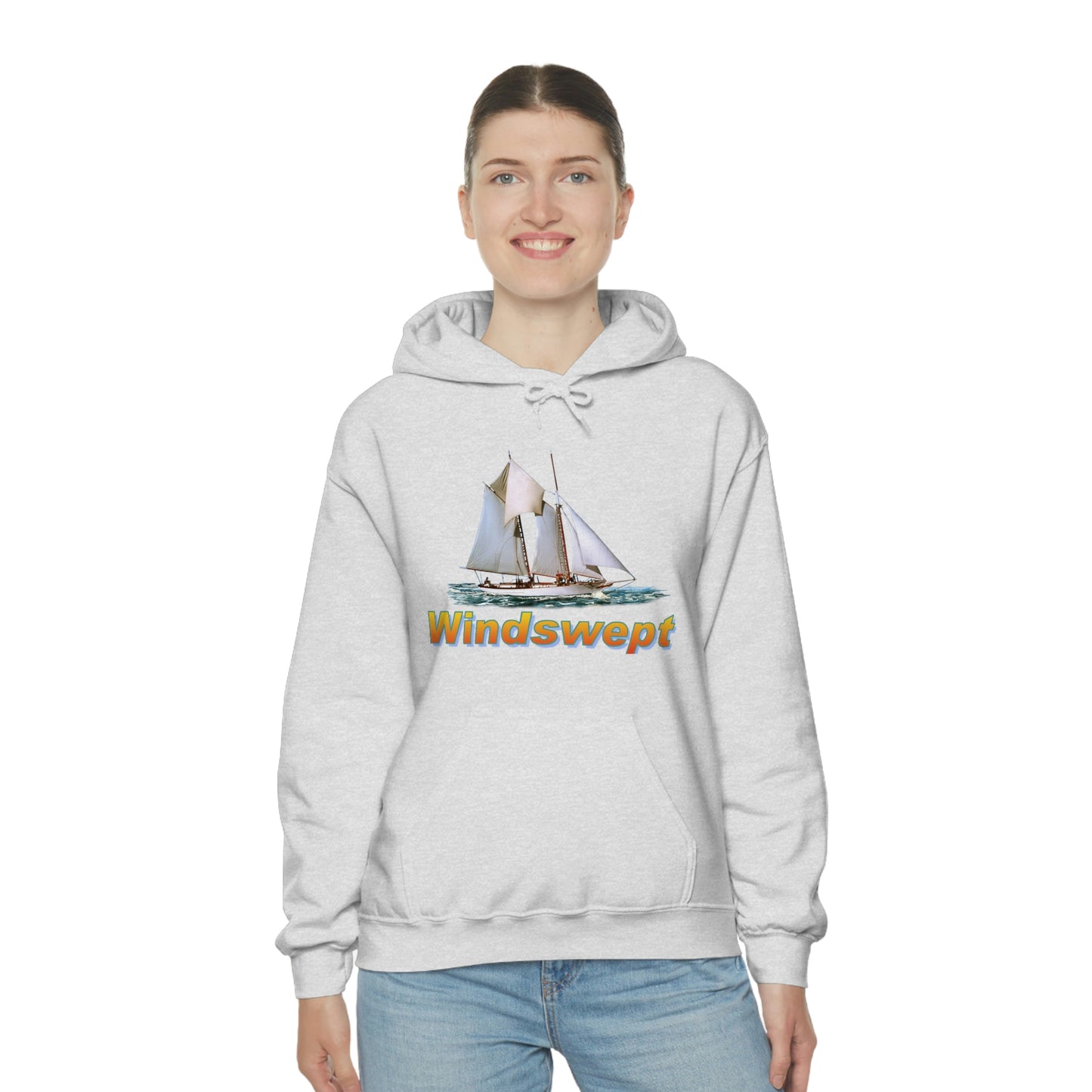 Unisex Heavy Blend™ Hooded Sweatshirt, Windswept, W.F. Aubrey Sailboat