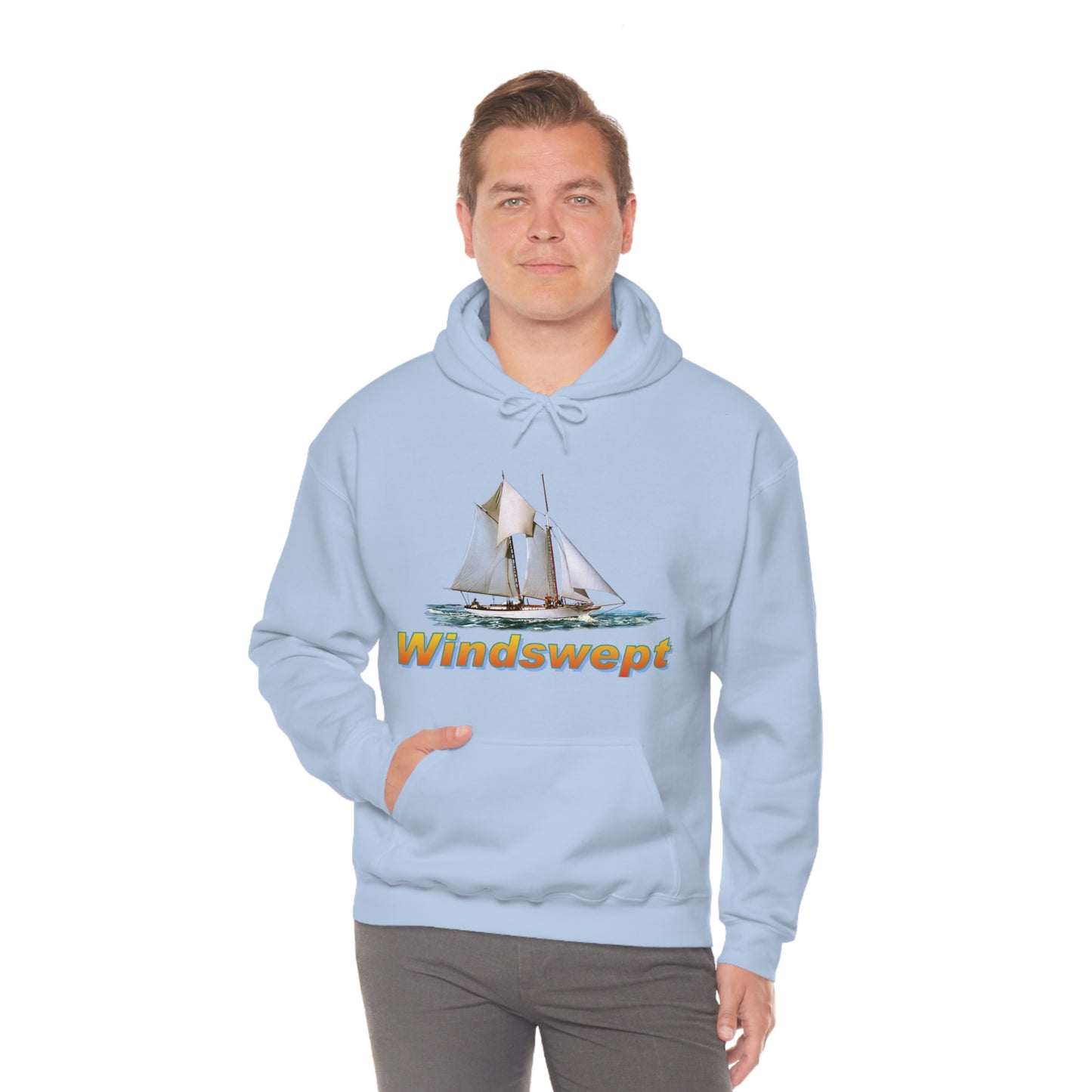 Unisex Heavy Blend™ Hooded Sweatshirt, Windswept, W.F. Aubrey Sailboat