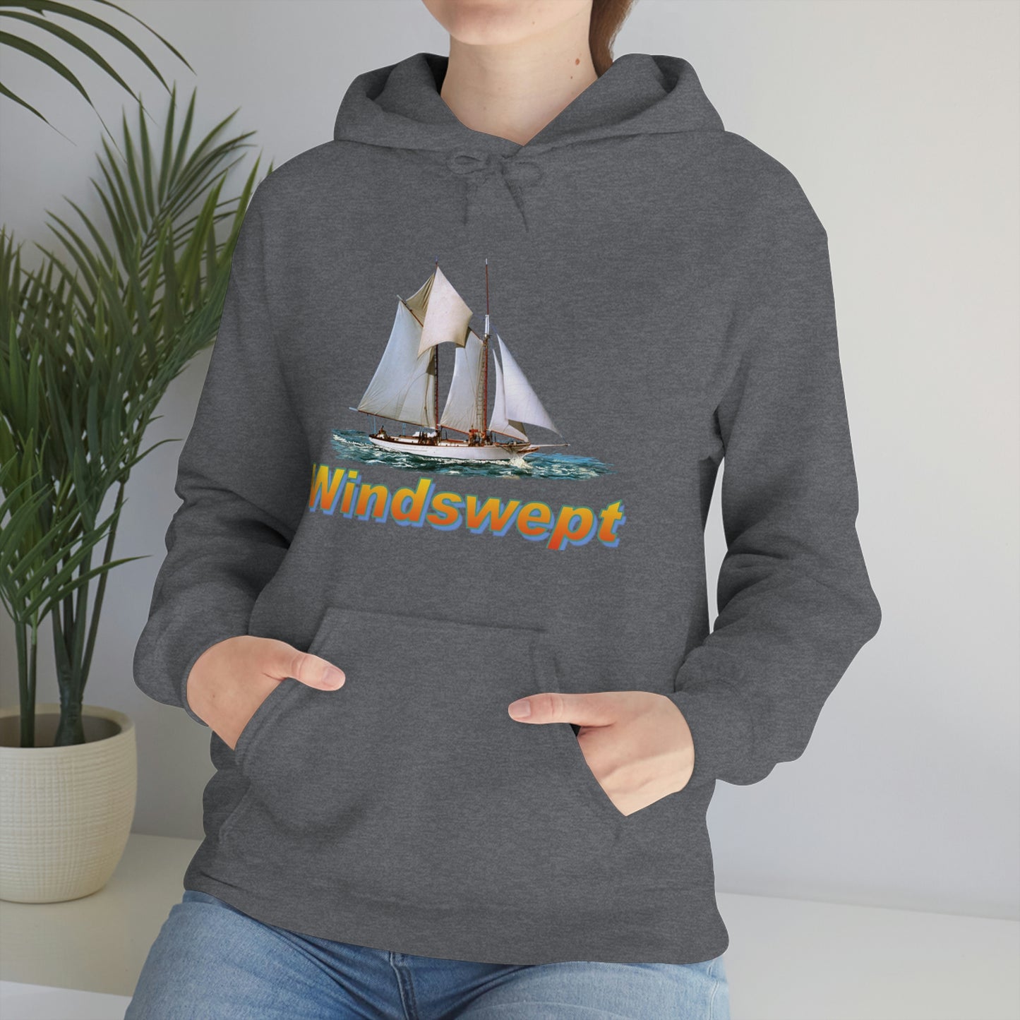 Unisex Heavy Blend™ Hooded Sweatshirt, Windswept, W.F. Aubrey Sailboat