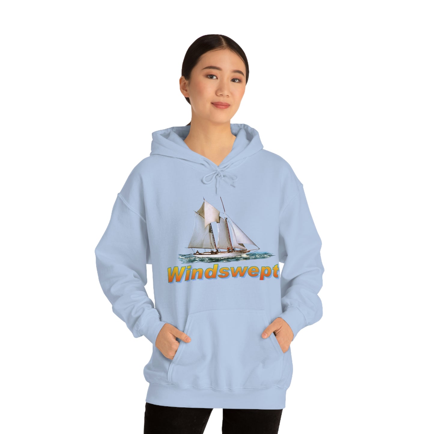 Unisex Heavy Blend™ Hooded Sweatshirt, Windswept, W.F. Aubrey Sailboat