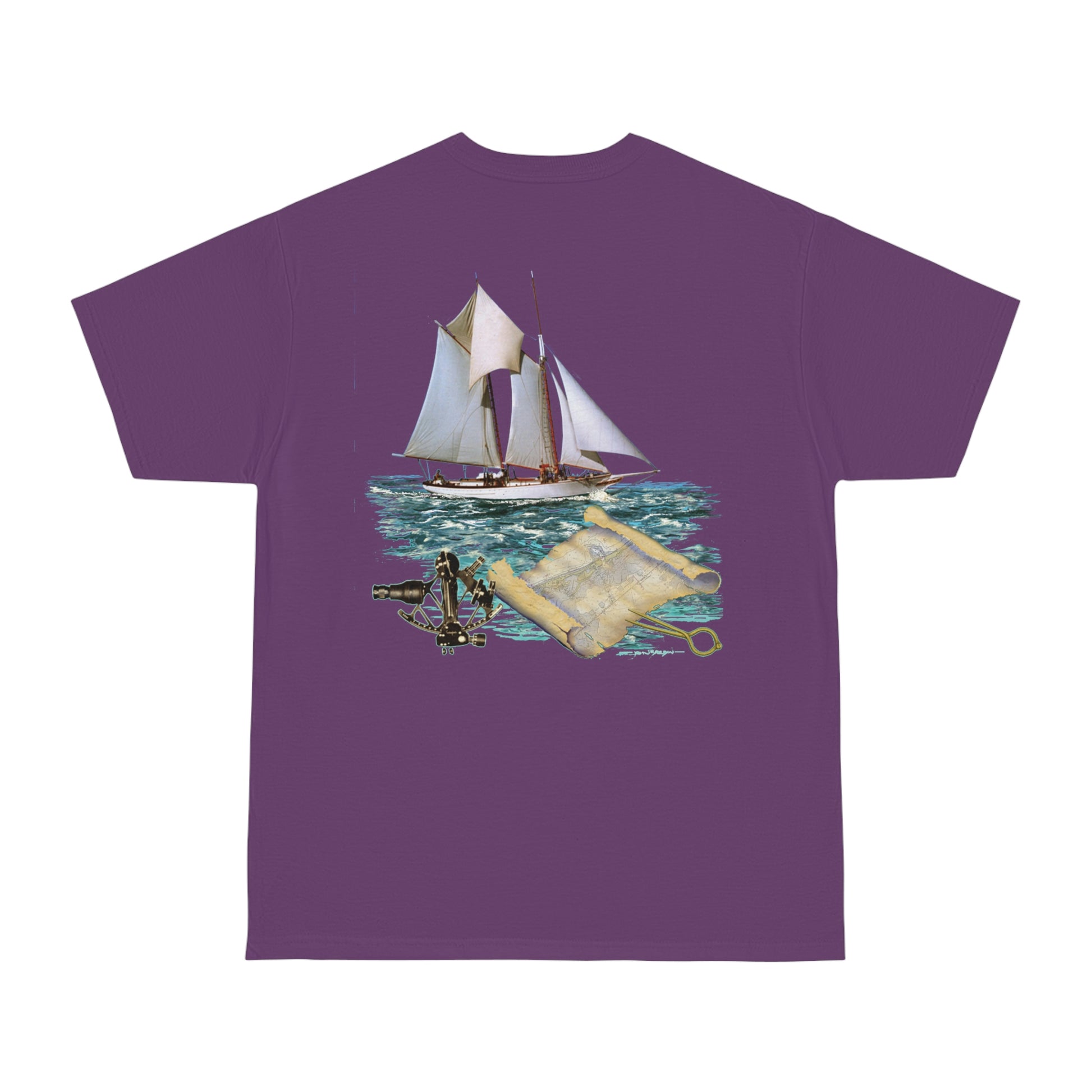 Windswept T-Shirt, Pocket Area William H Aubrey sailboat. Unisex Hammer™  T-shirt