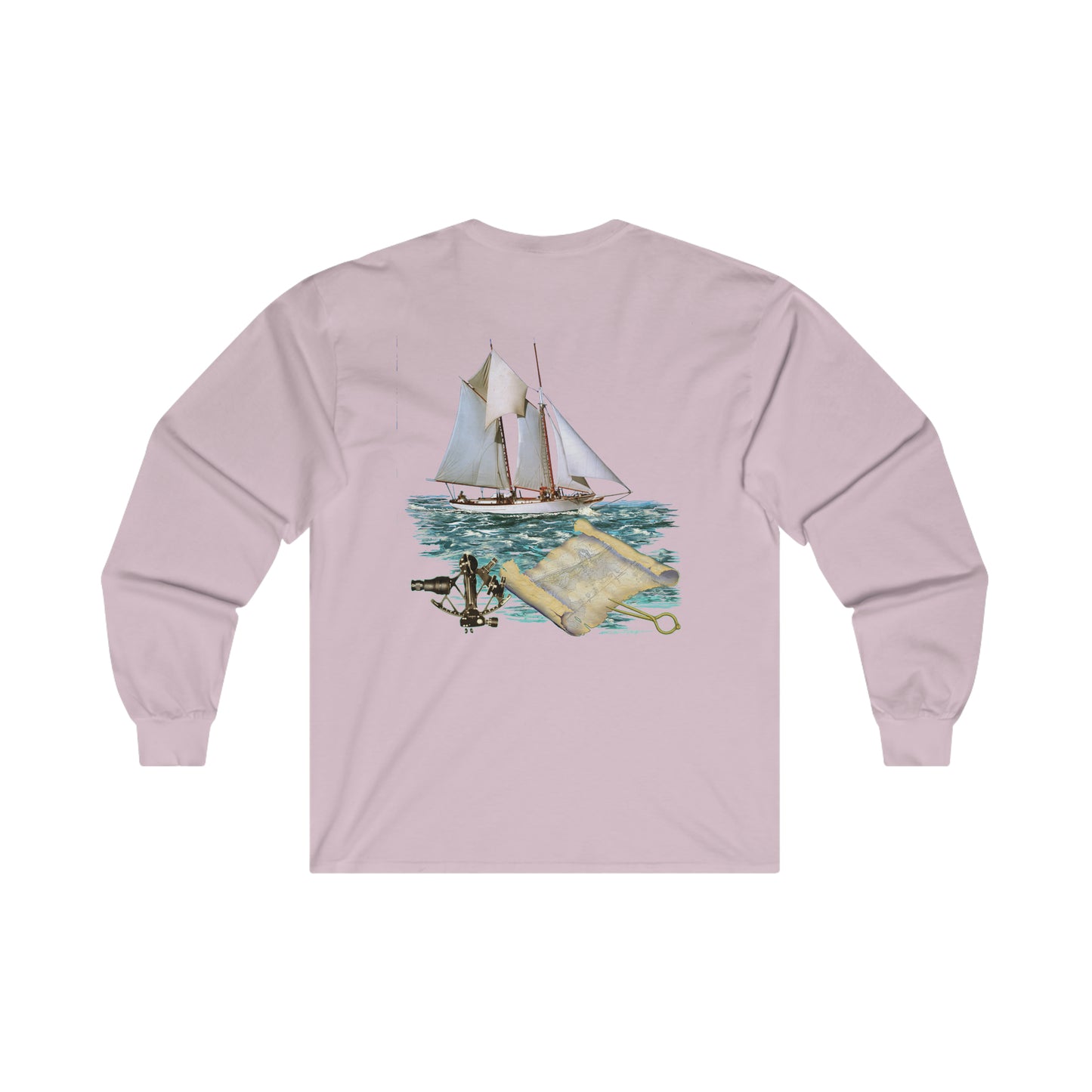 Ultra Cotton Long Sleeve Tee, W.H. Aubrey Sailboat.   By John Ryerson Bredin