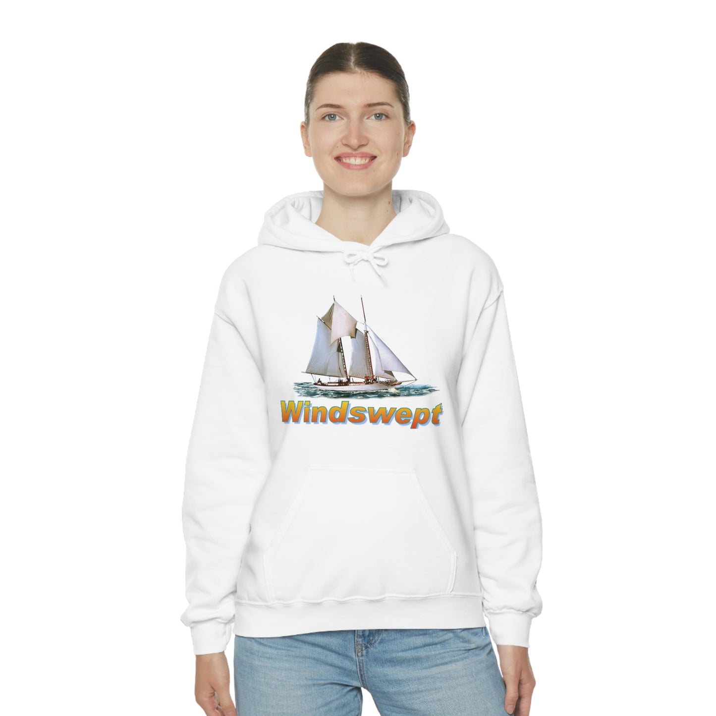 Unisex Heavy Blend™ Hooded Sweatshirt, Windswept, W.F. Aubrey Sailboat