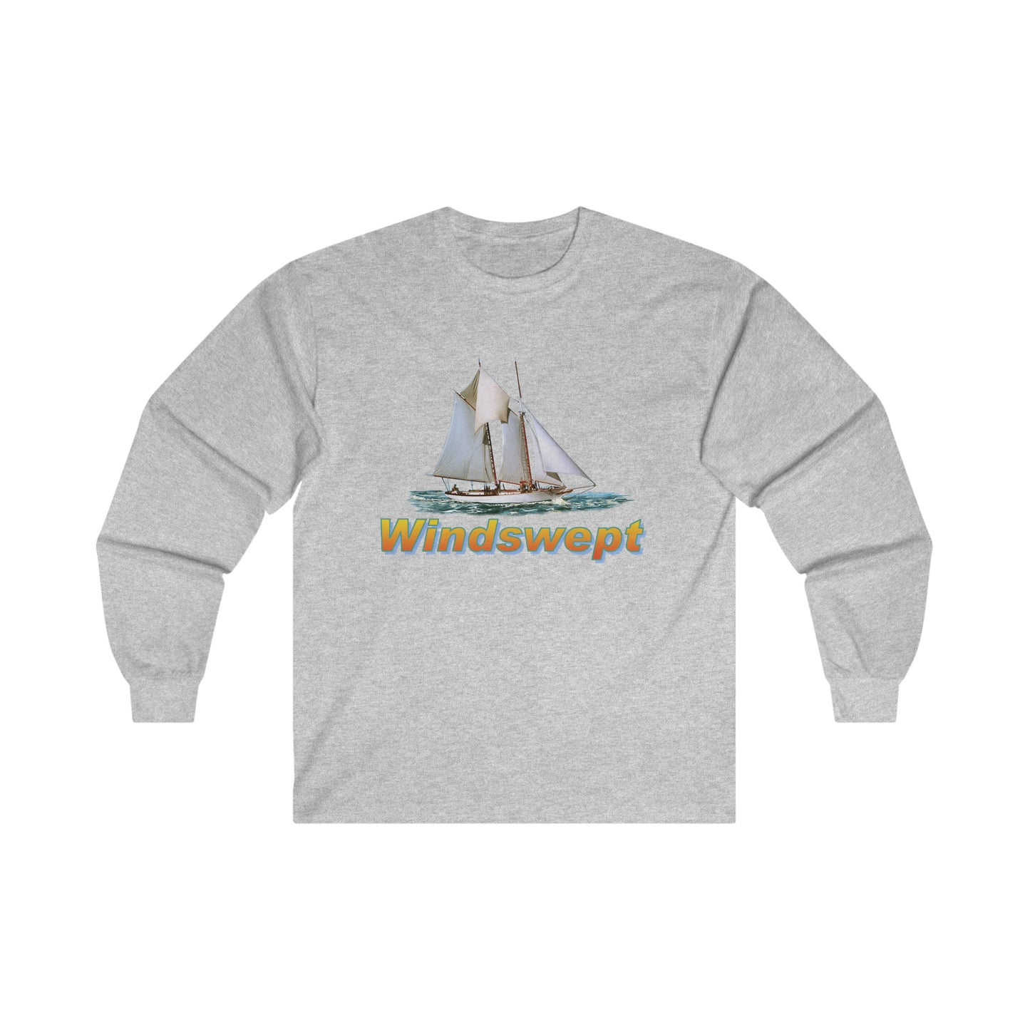 Ultra Cotton Long Sleeve Tee, W.H. Aubrey Sailboat.   By John Ryerson Bredin