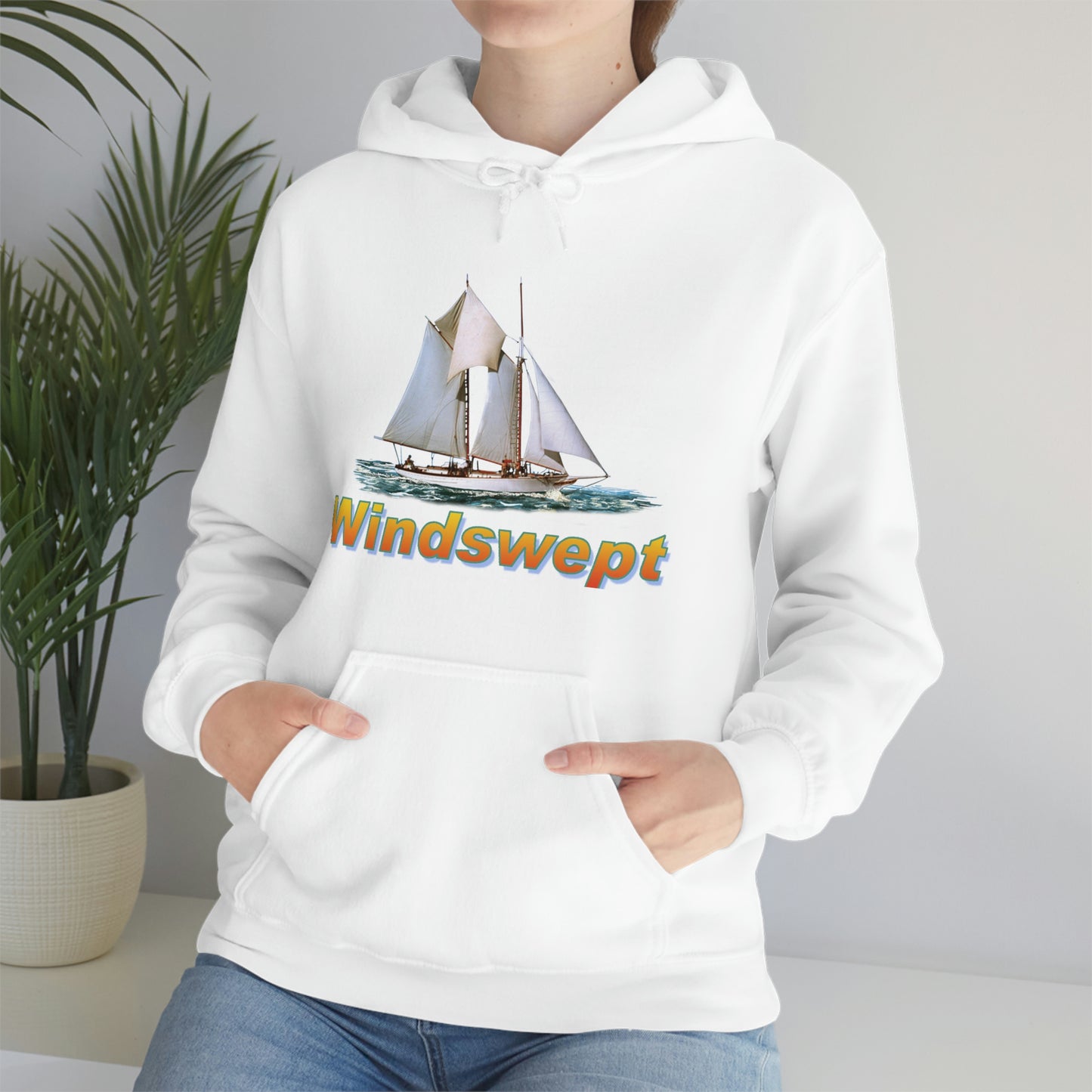 Unisex Heavy Blend™ Hooded Sweatshirt, Windswept, W.F. Aubrey Sailboat