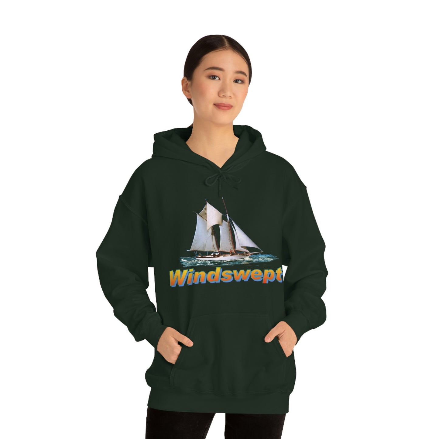 Unisex Heavy Blend™ Hooded Sweatshirt, Windswept, W.F. Aubrey Sailboat