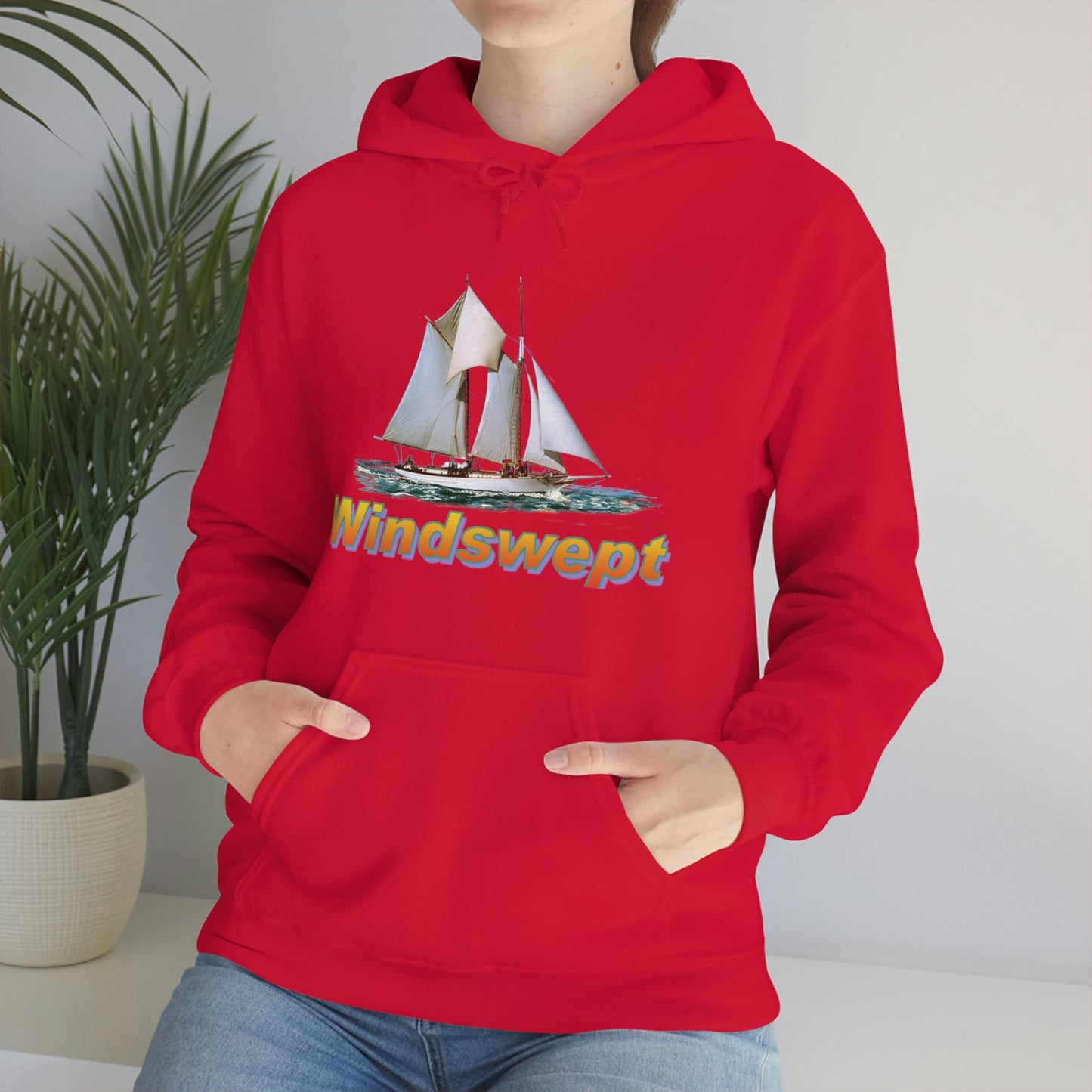 Unisex Heavy Blend™ Hooded Sweatshirt, Windswept, W.F. Aubrey Sailboat