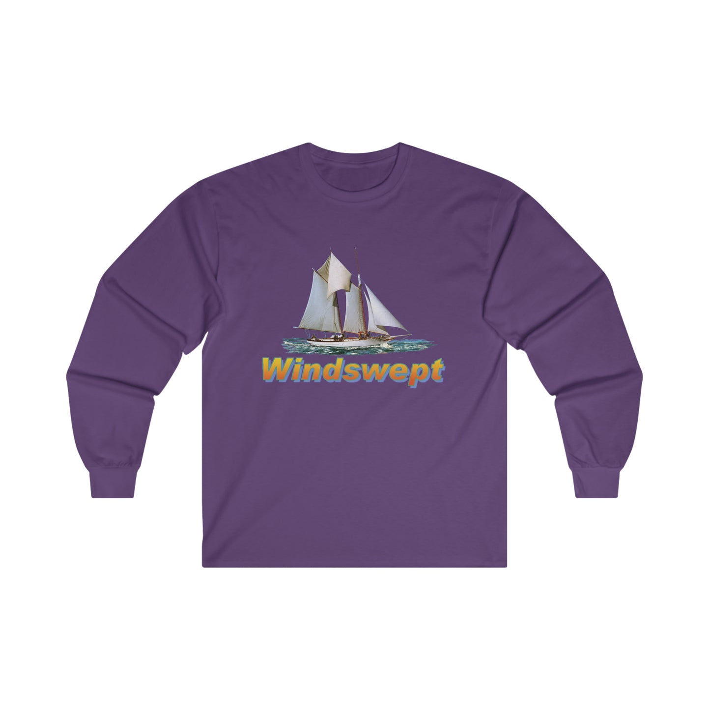 Ultra Cotton Long Sleeve Tee, W.H. Aubrey Sailboat.   By John Ryerson Bredin