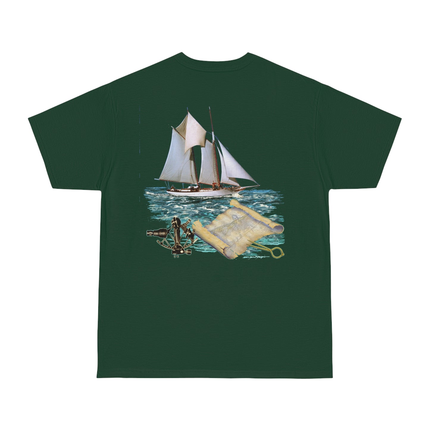 Windswept T-Shirt, Pocket Area William H Aubrey sailboat. Unisex Hammer™  T-shirt