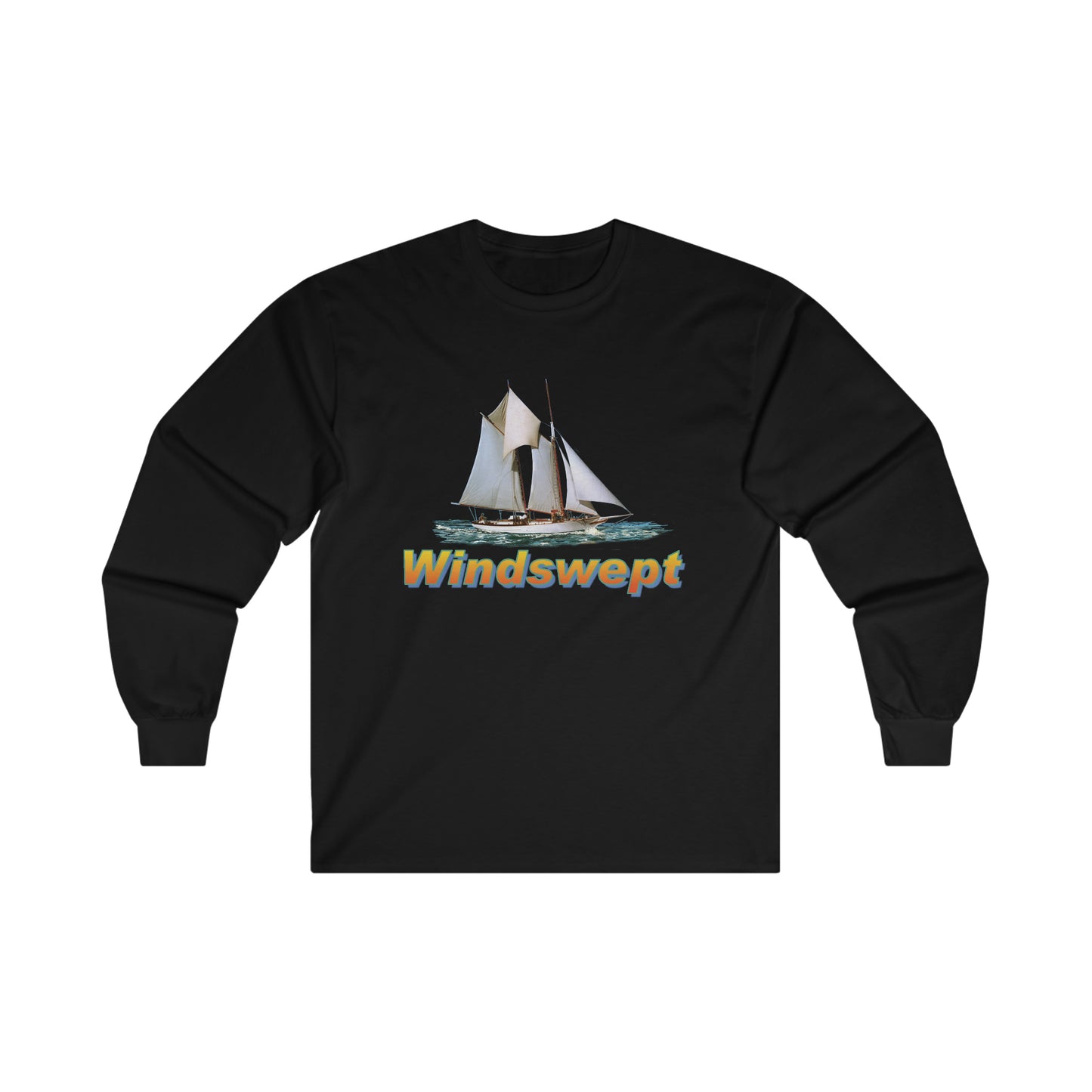 Ultra Cotton Long Sleeve Tee, W.H. Aubrey Sailboat.   By John Ryerson Bredin