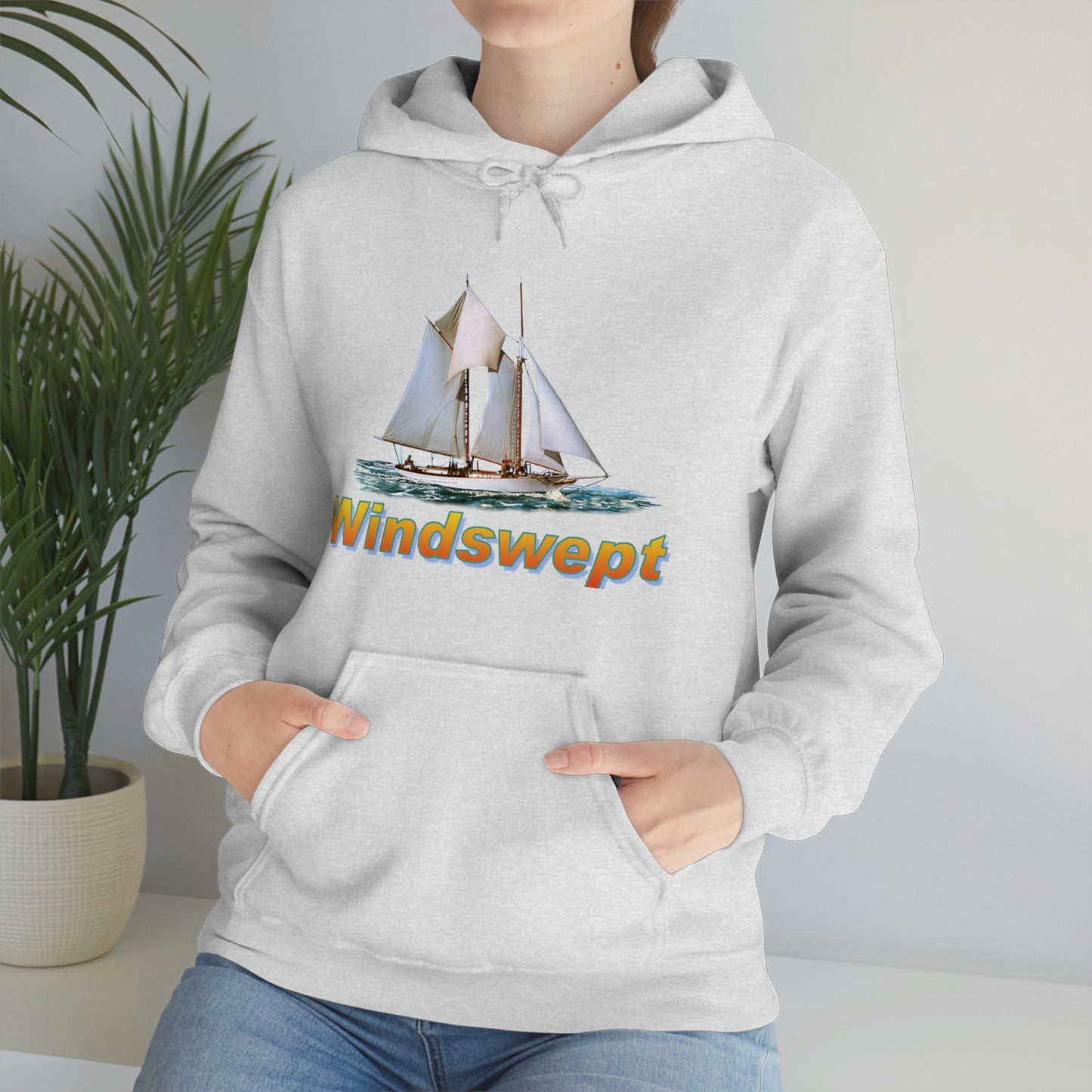 Unisex Heavy Blend™ Hooded Sweatshirt, Windswept, W.F. Aubrey Sailboat