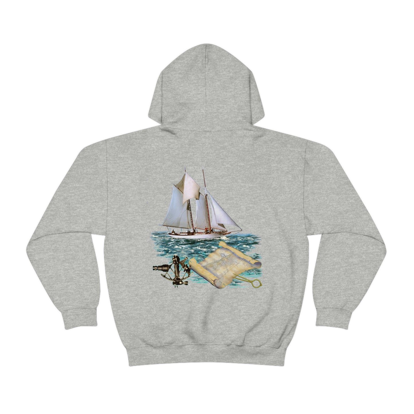 Unisex Heavy Blend™ Hooded Sweatshirt, Windswept, W.F. Aubrey Sailboat