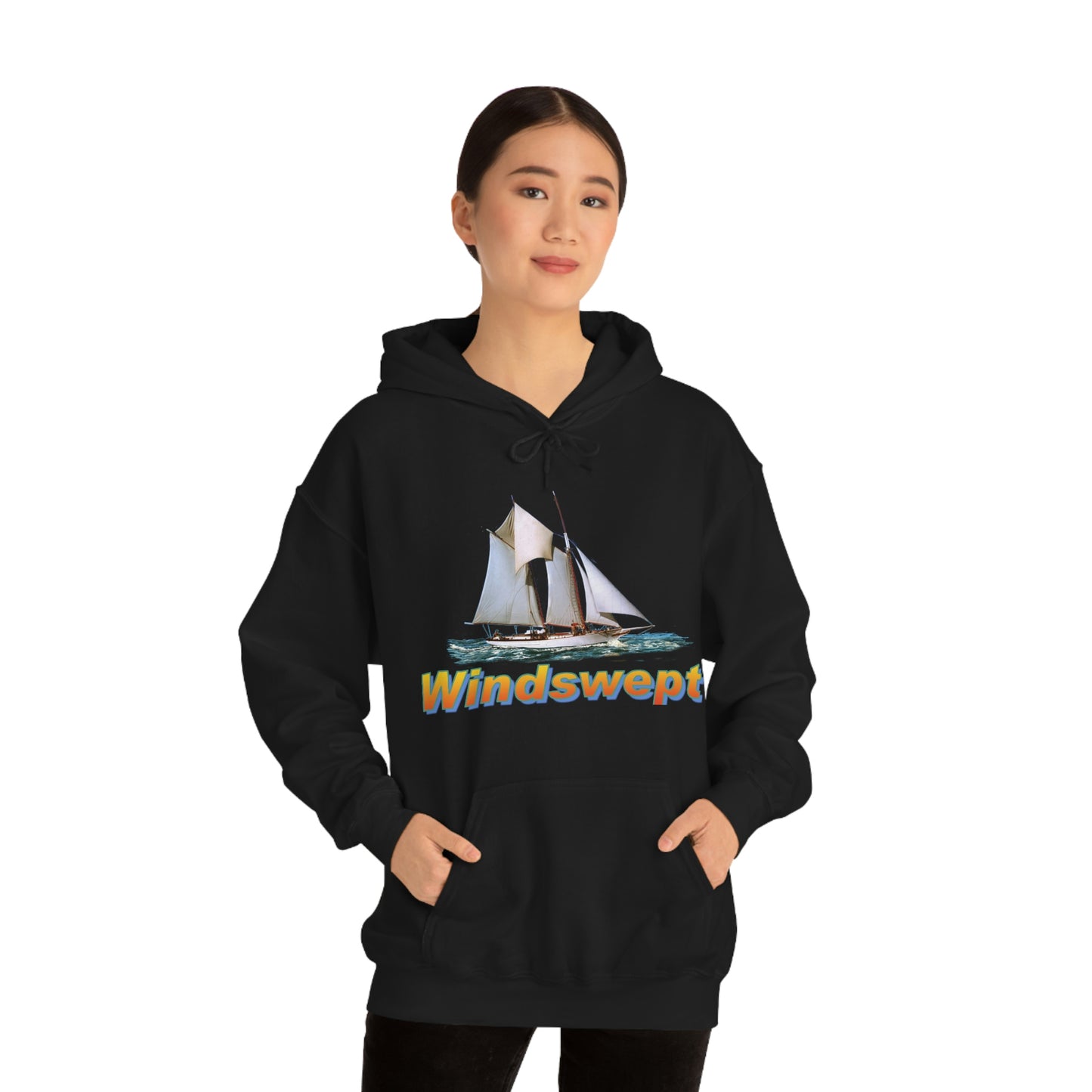 Unisex Heavy Blend™ Hooded Sweatshirt, Windswept, W.F. Aubrey Sailboat