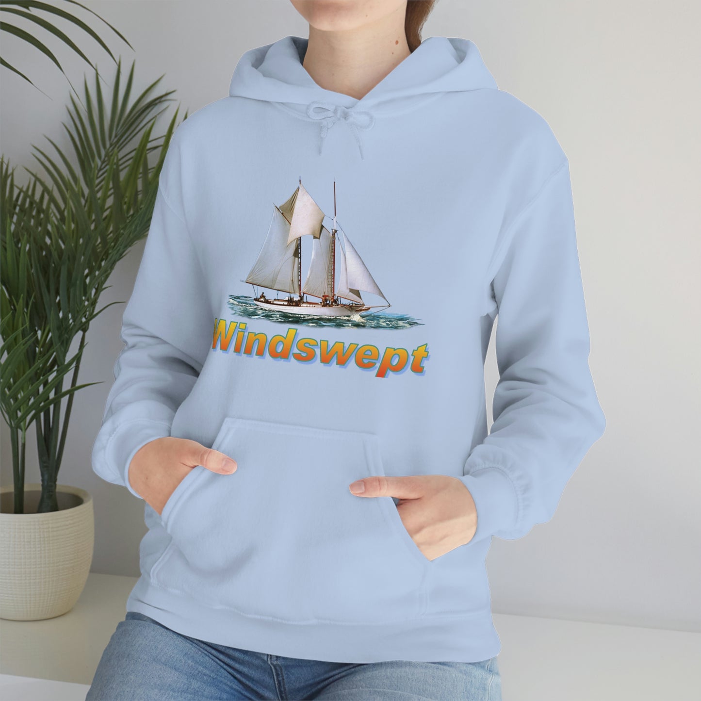 Unisex Heavy Blend™ Hooded Sweatshirt, Windswept, W.F. Aubrey Sailboat