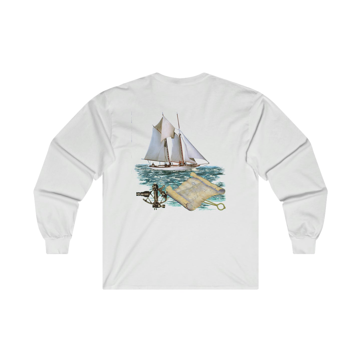 Ultra Cotton Long Sleeve Tee, W.H. Aubrey Sailboat.   By John Ryerson Bredin