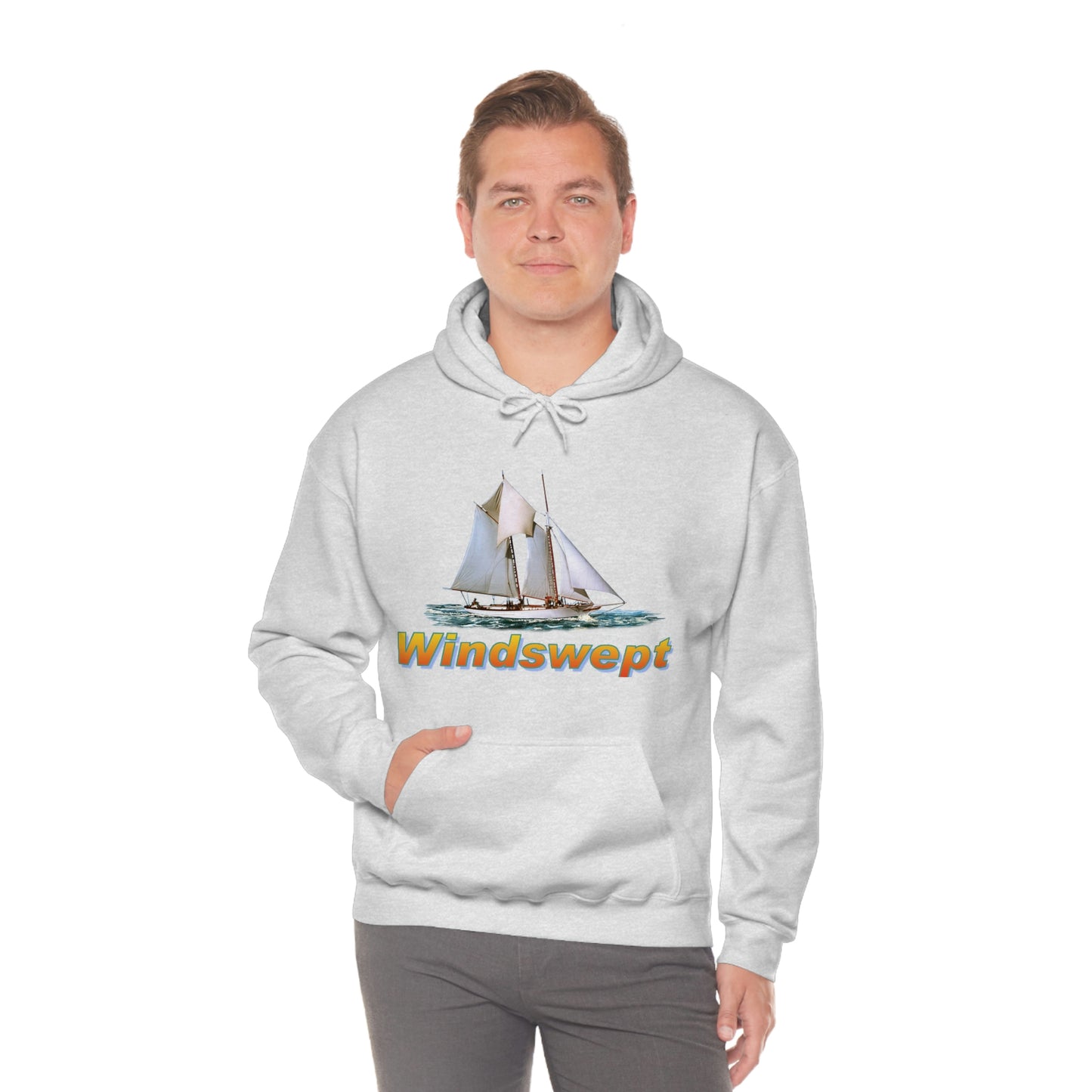 Unisex Heavy Blend™ Hooded Sweatshirt, Windswept, W.F. Aubrey Sailboat