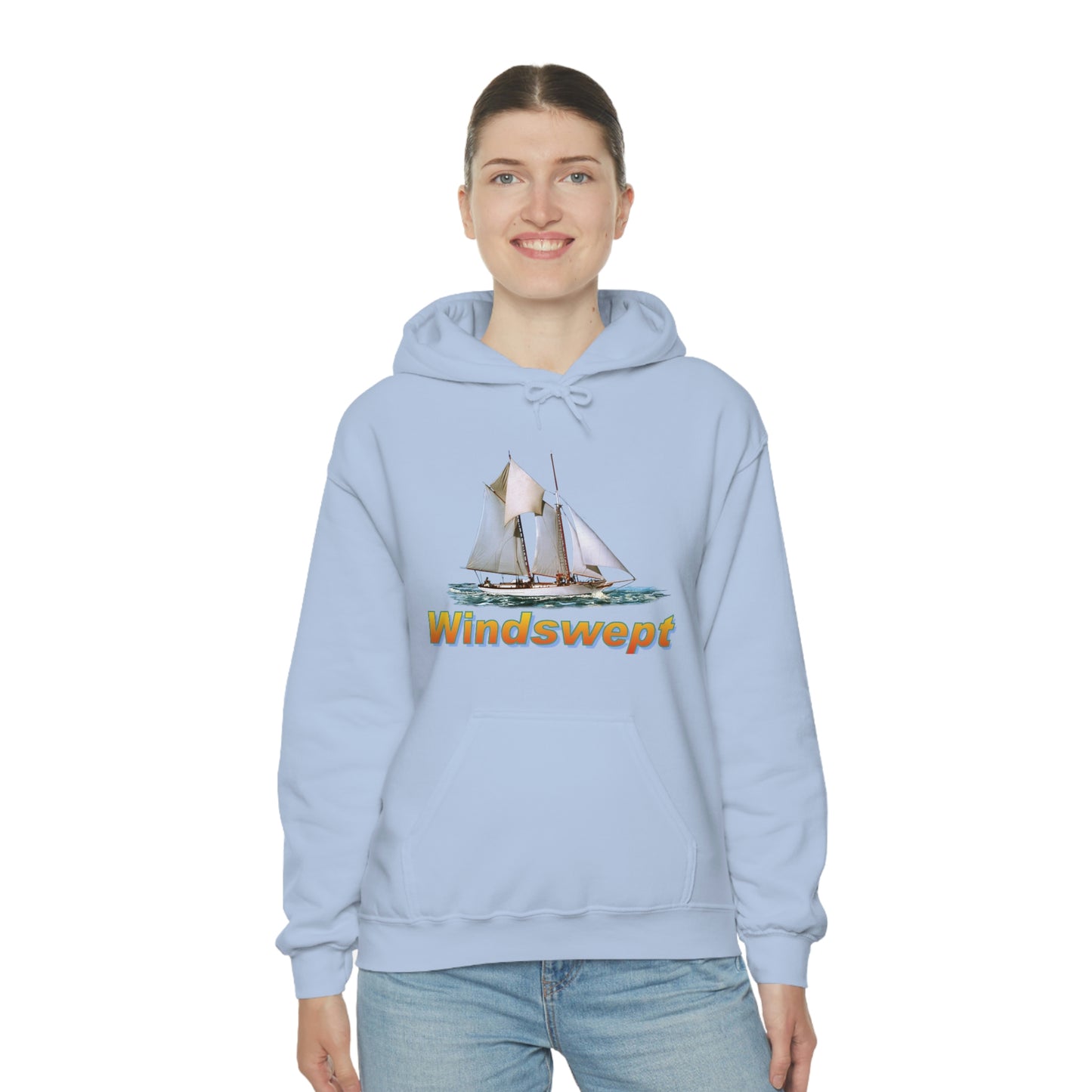 Unisex Heavy Blend™ Hooded Sweatshirt, Windswept, W.F. Aubrey Sailboat