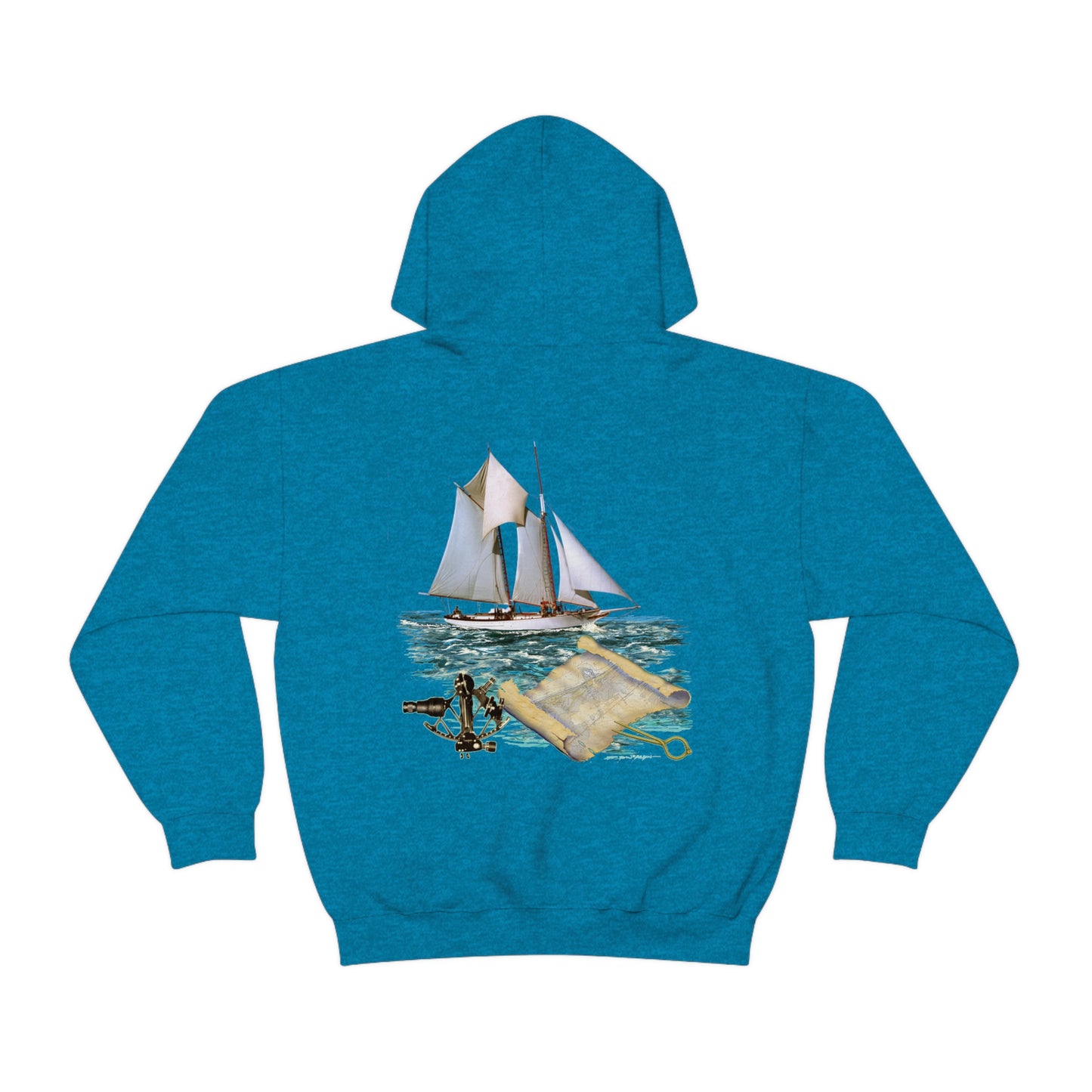 Unisex Heavy Blend™ Hooded Sweatshirt, Windswept, W.F. Aubrey Sailboat