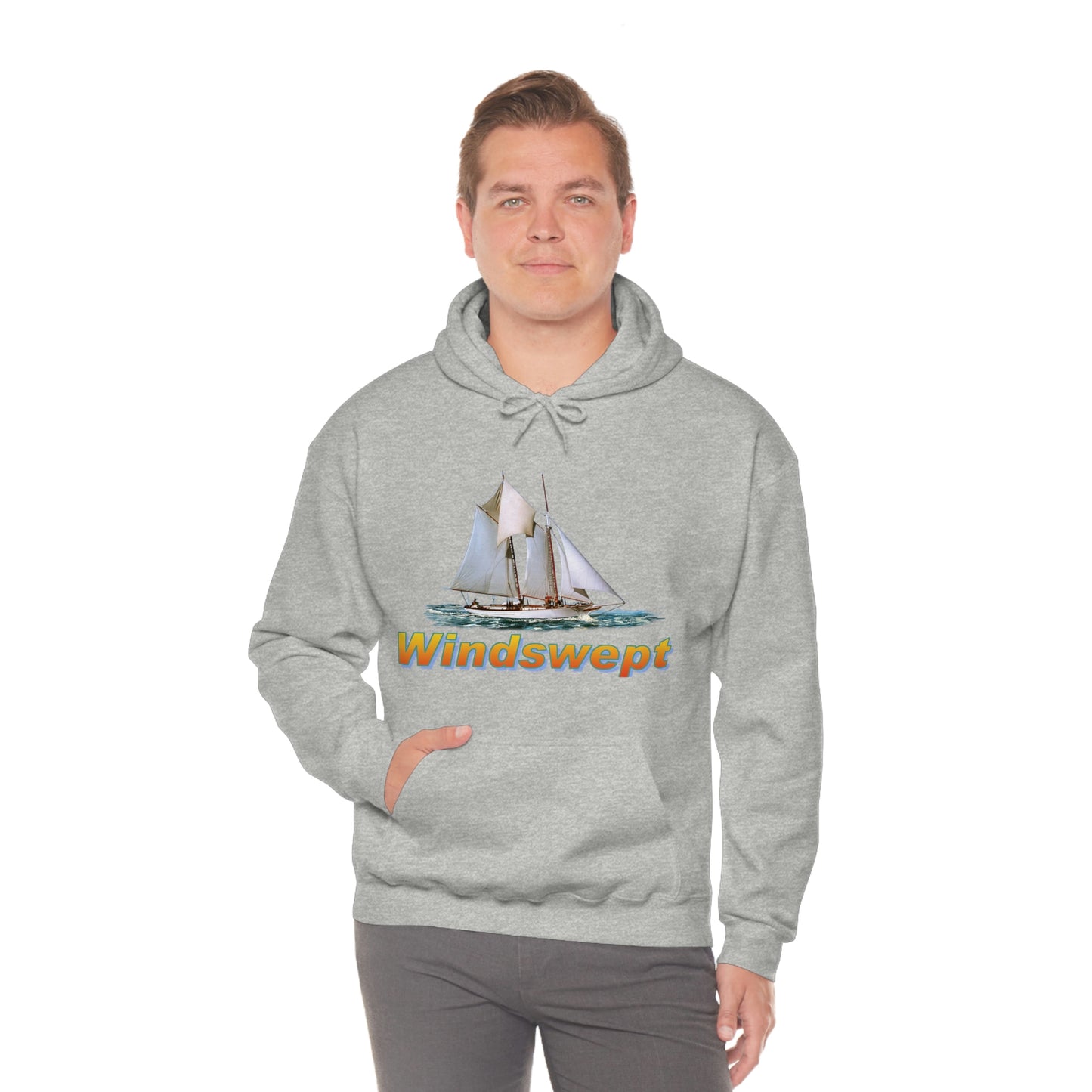 Unisex Heavy Blend™ Hooded Sweatshirt, Windswept, W.F. Aubrey Sailboat