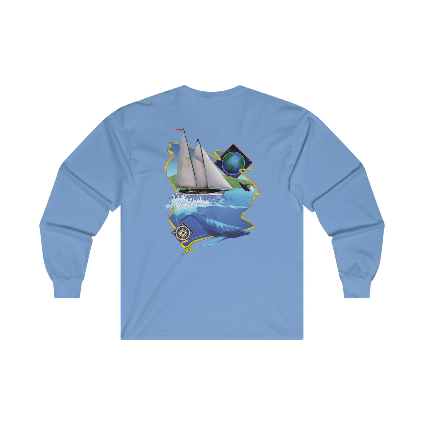 Ultra Cotton Long Sleeve Tee.  Mother Ocean graphic by John Ryerson Bredin.