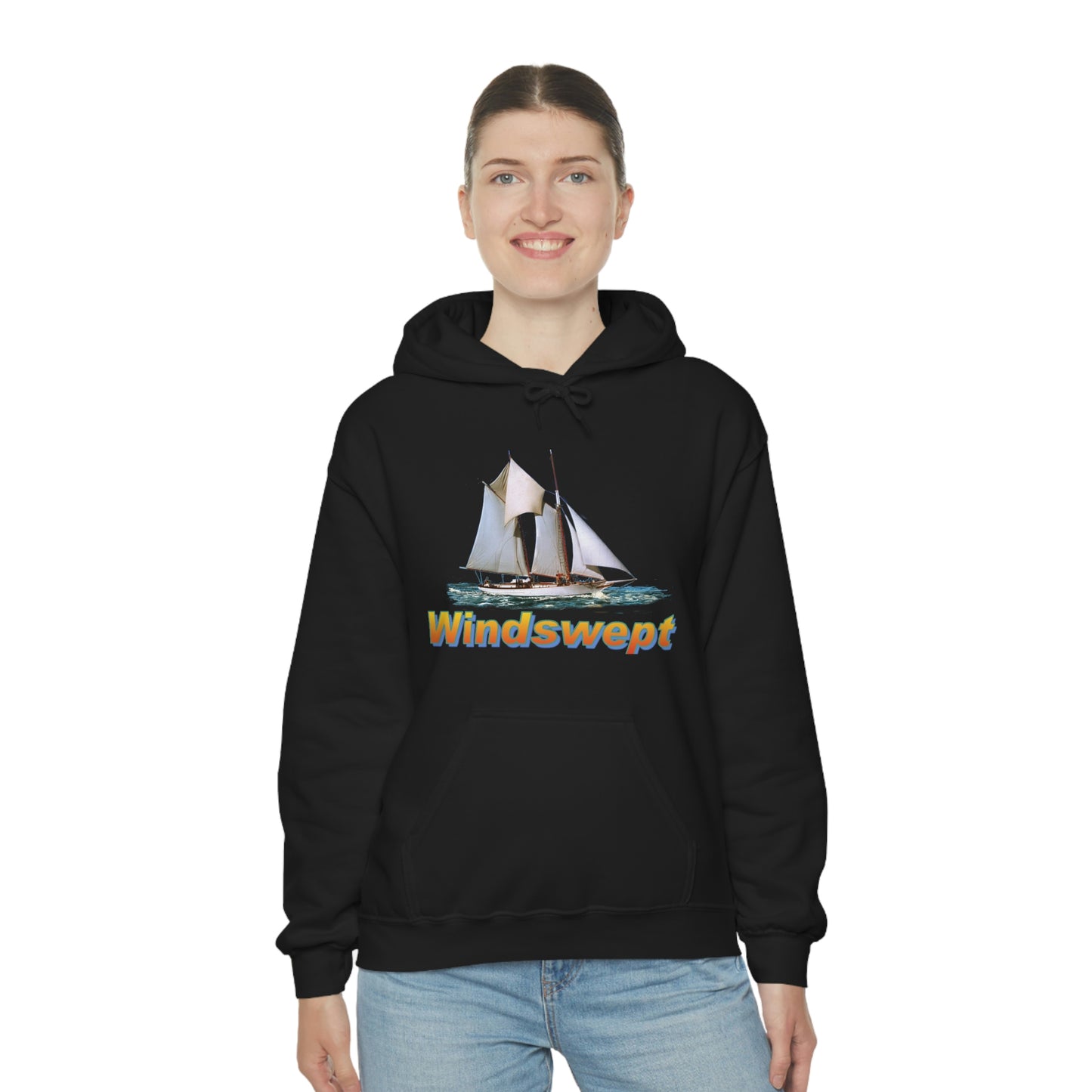 Unisex Heavy Blend™ Hooded Sweatshirt, Windswept, W.F. Aubrey Sailboat