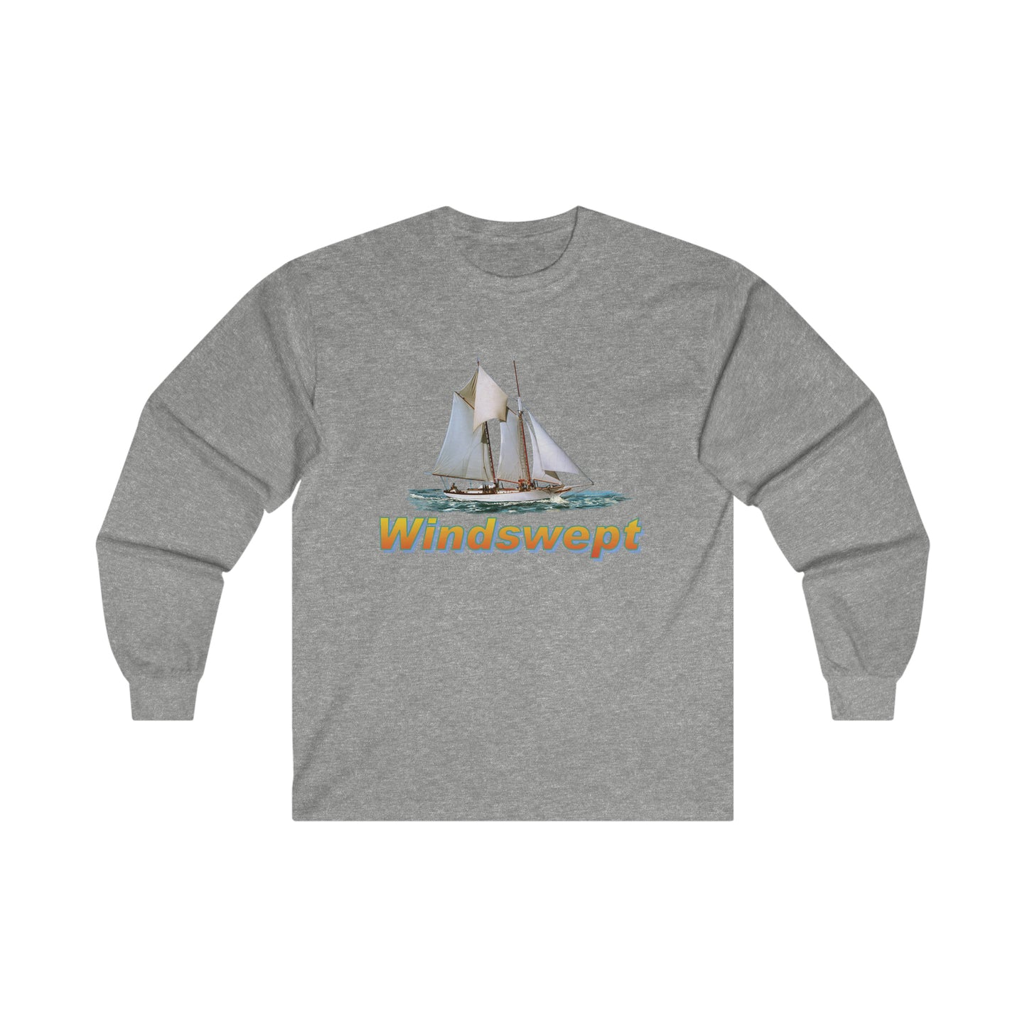 Ultra Cotton Long Sleeve Tee, W.H. Aubrey Sailboat.   By John Ryerson Bredin