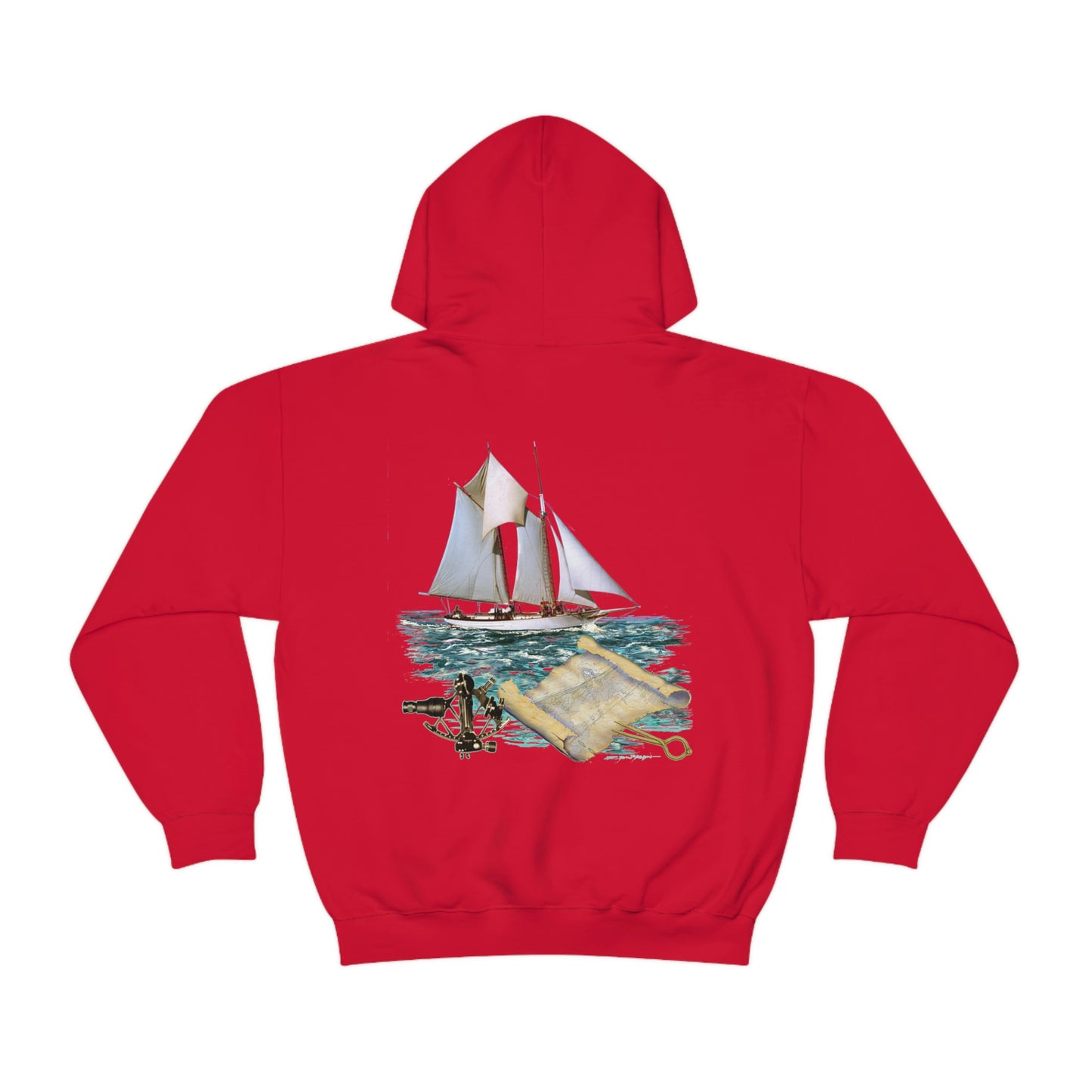 Unisex Heavy Blend™ Hooded Sweatshirt, Windswept, W.F. Aubrey Sailboat