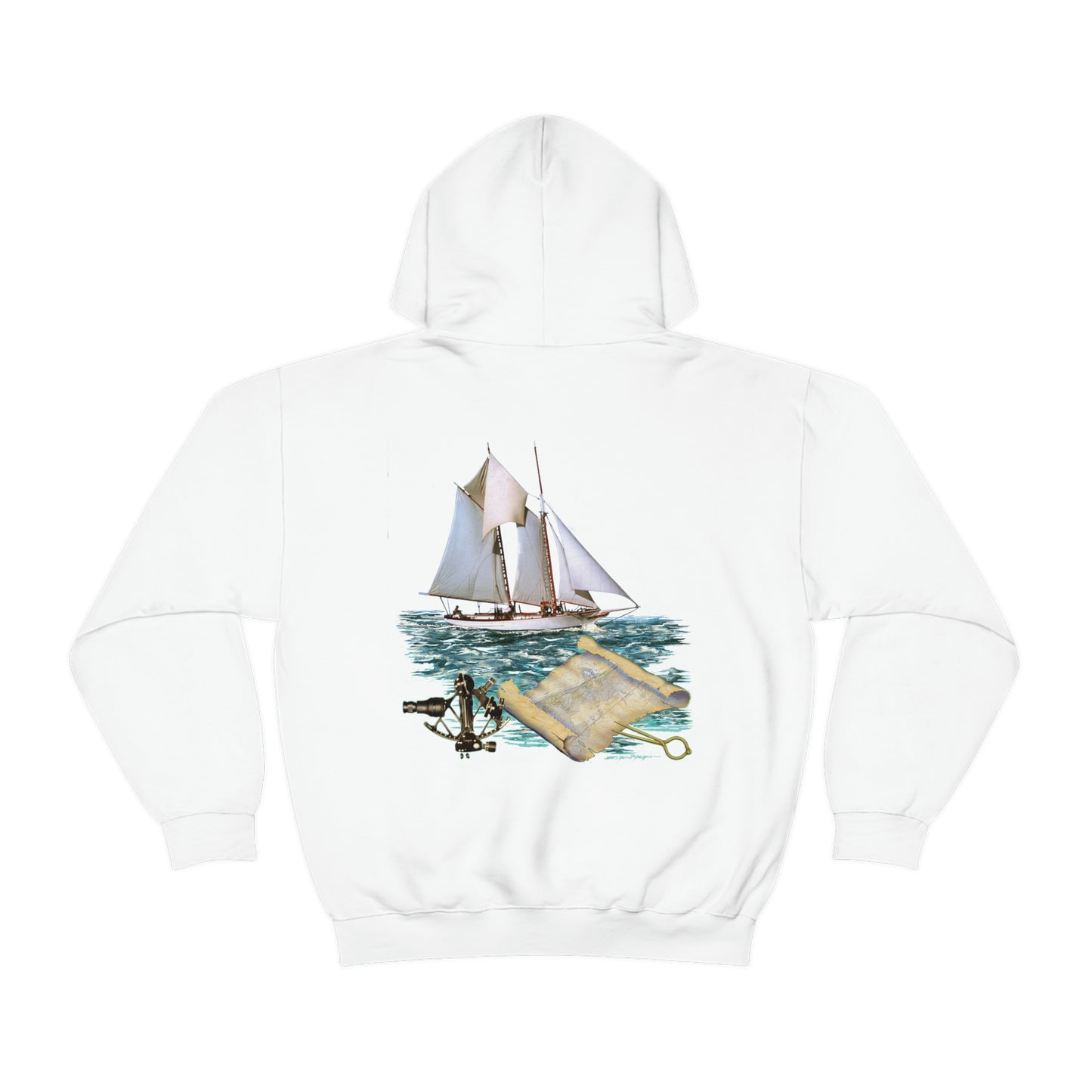 Unisex Heavy Blend™ Hooded Sweatshirt, Windswept, W.F. Aubrey Sailboat