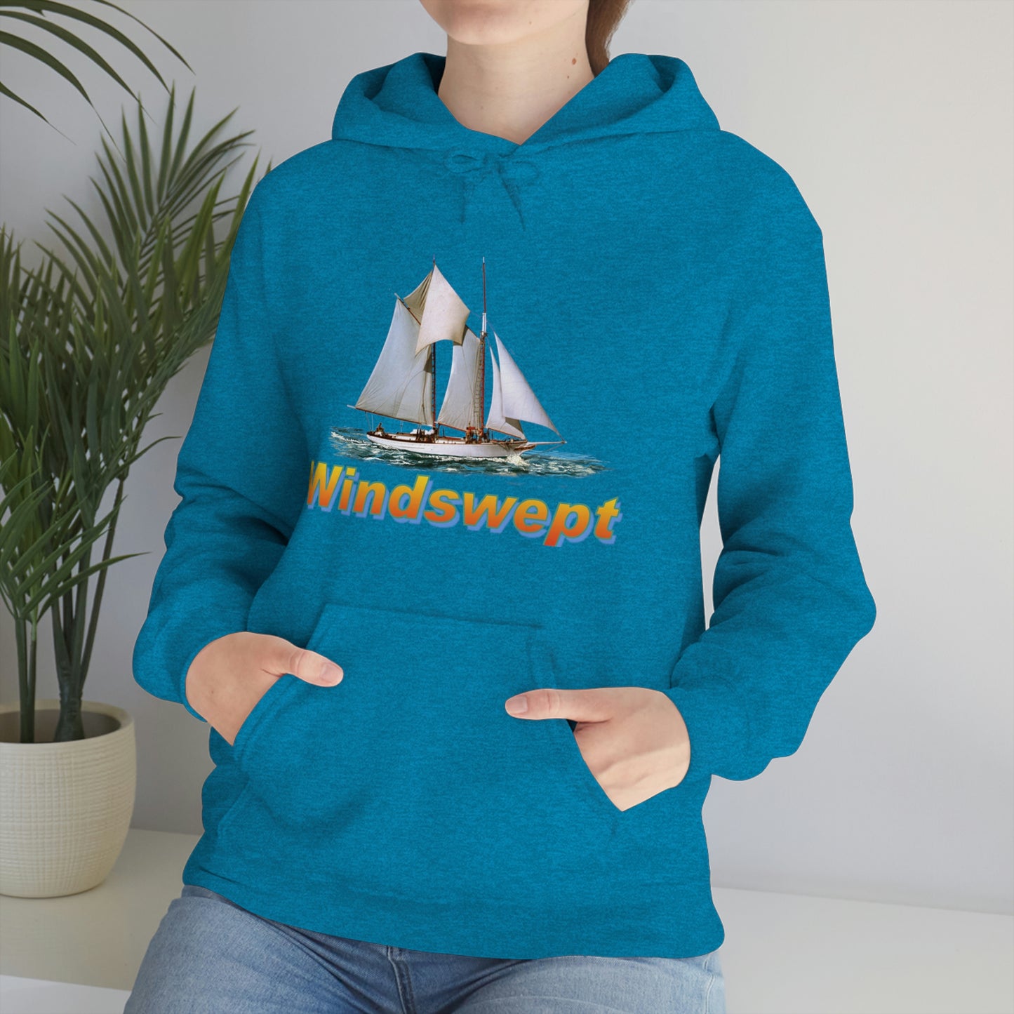 Unisex Heavy Blend™ Hooded Sweatshirt, Windswept, W.F. Aubrey Sailboat