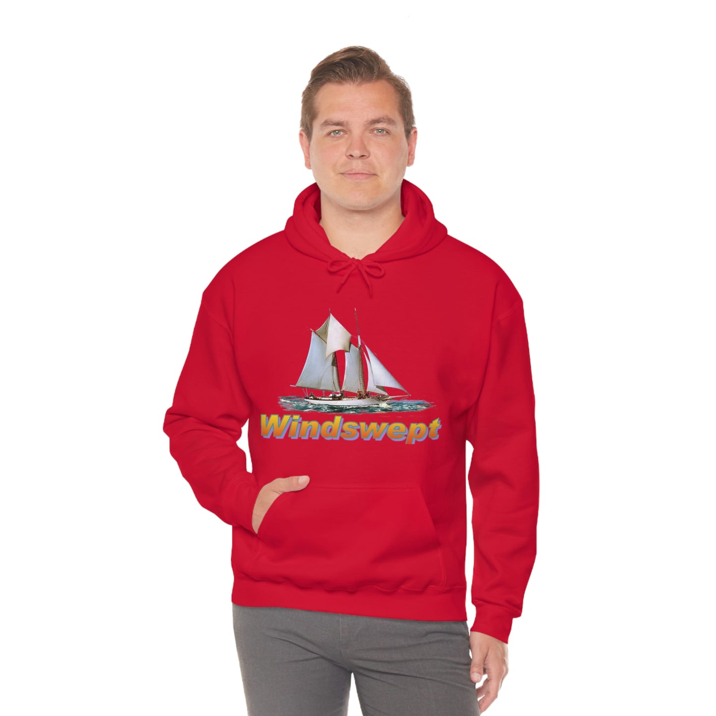 Unisex Heavy Blend™ Hooded Sweatshirt, Windswept, W.F. Aubrey Sailboat