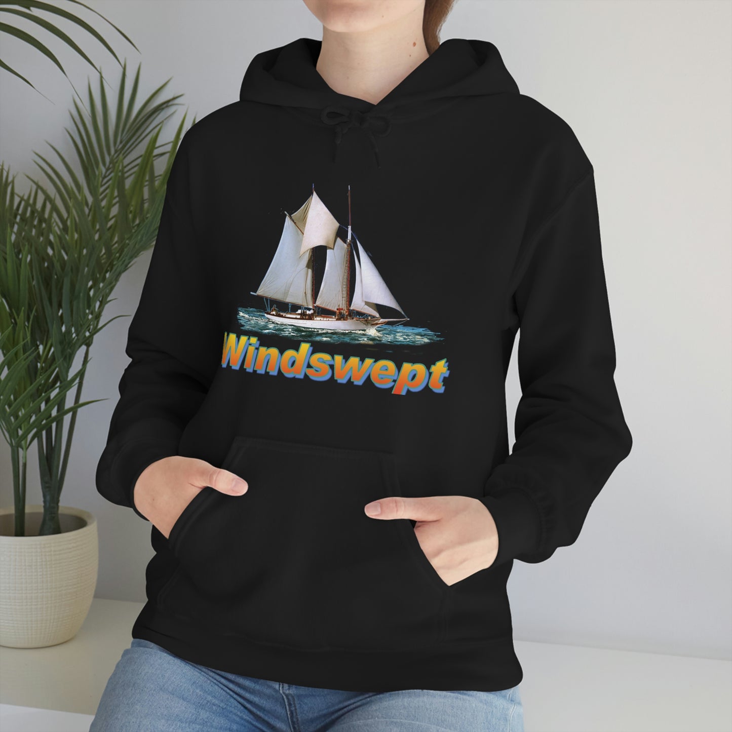 Unisex Heavy Blend™ Hooded Sweatshirt, Windswept, W.F. Aubrey Sailboat