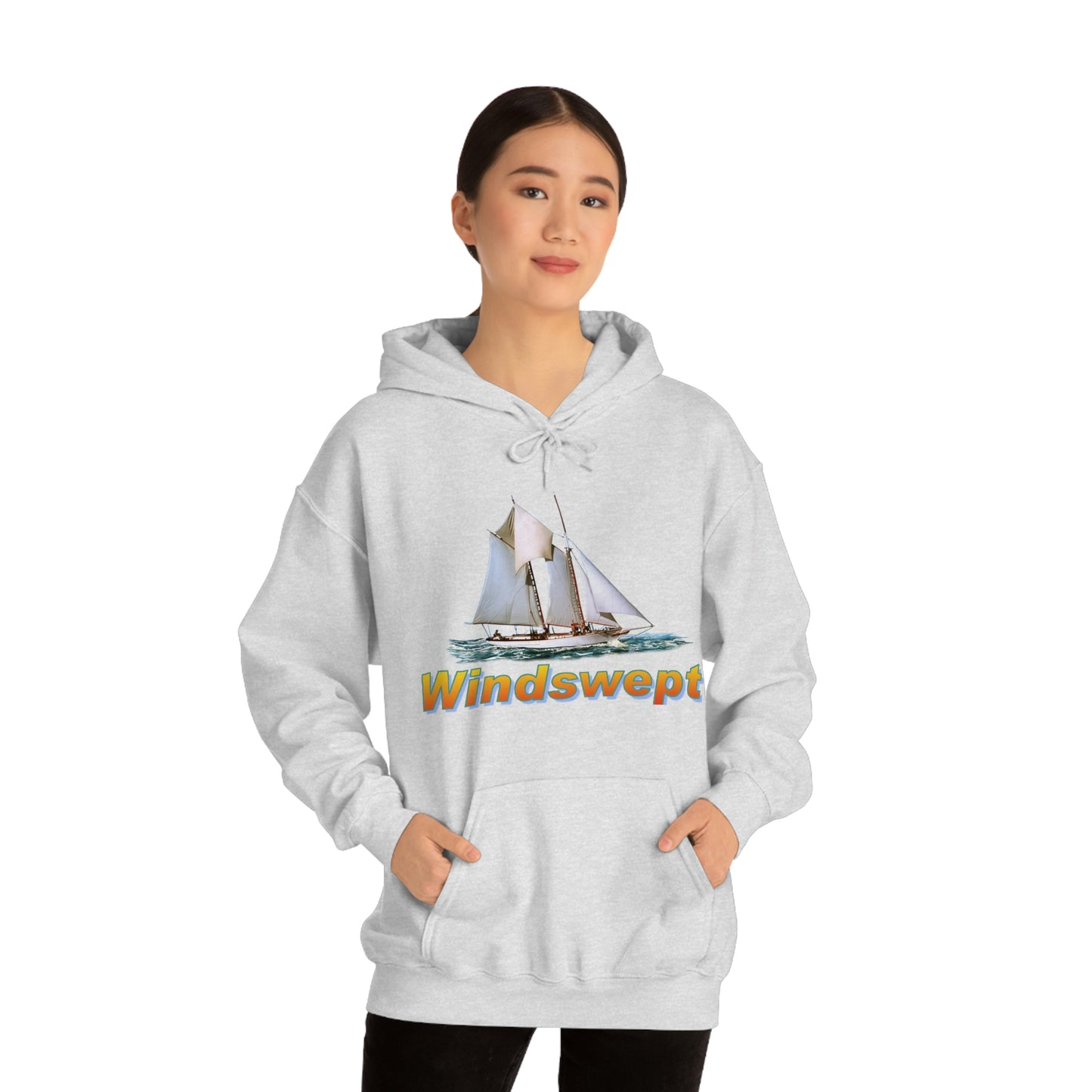 Unisex Heavy Blend™ Hooded Sweatshirt, Windswept, W.F. Aubrey Sailboat