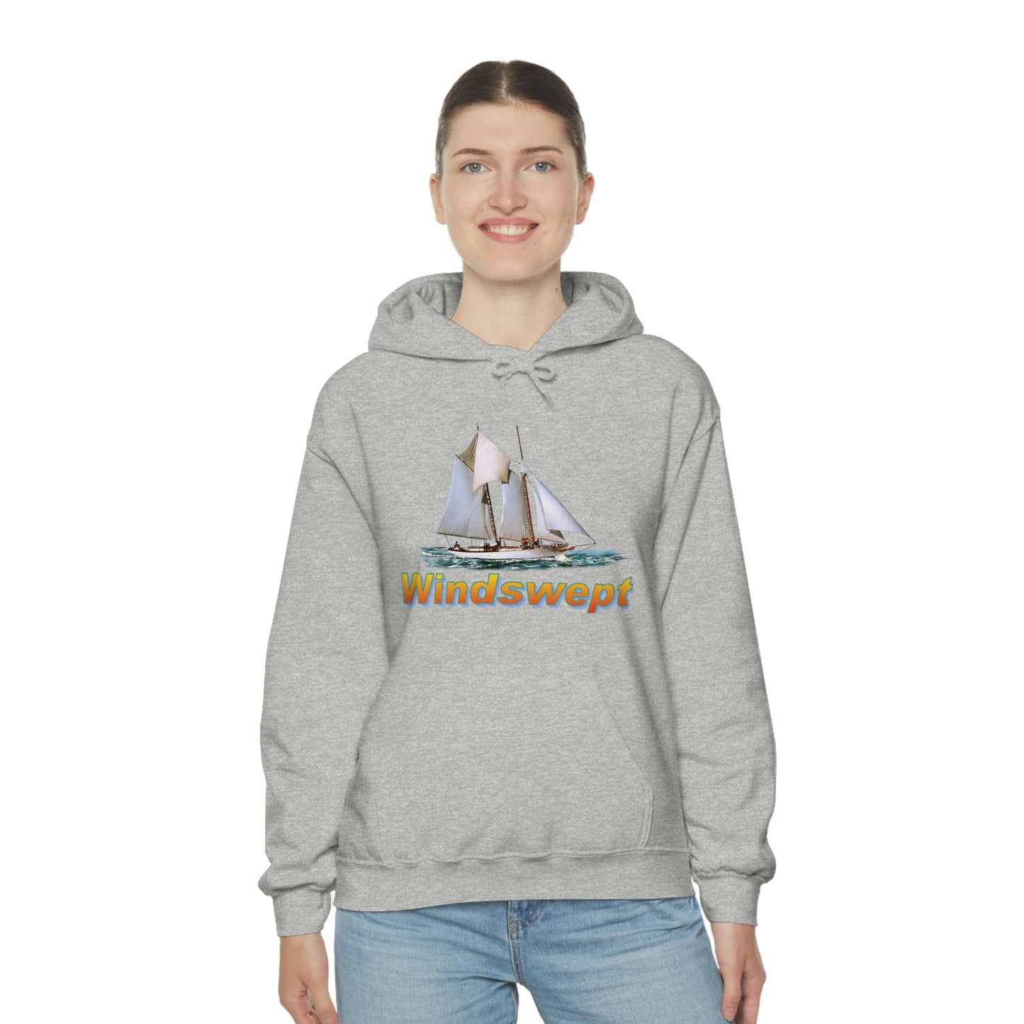 Unisex Heavy Blend™ Hooded Sweatshirt, Windswept, W.F. Aubrey Sailboat