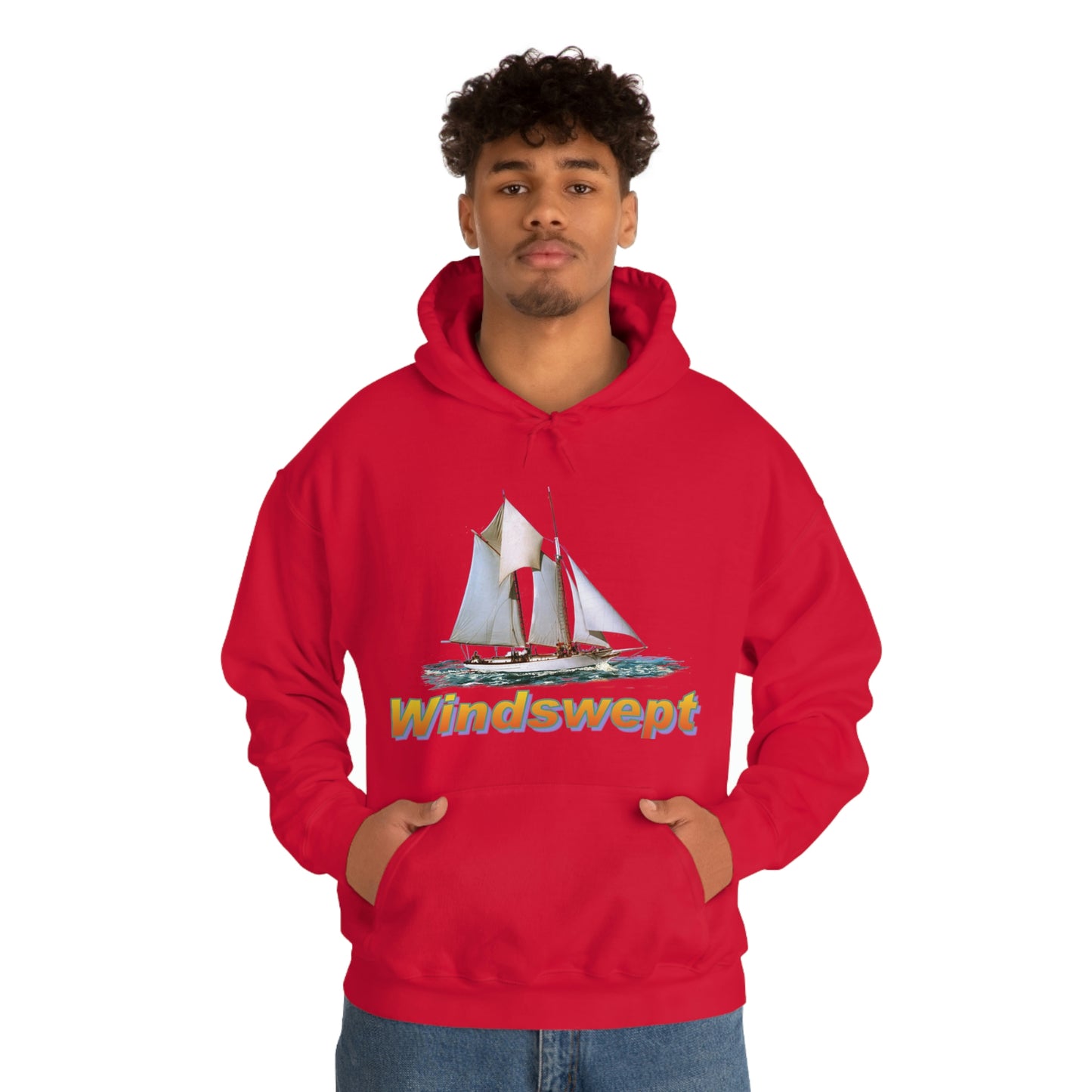 Unisex Heavy Blend™ Hooded Sweatshirt, Windswept, W.F. Aubrey Sailboat