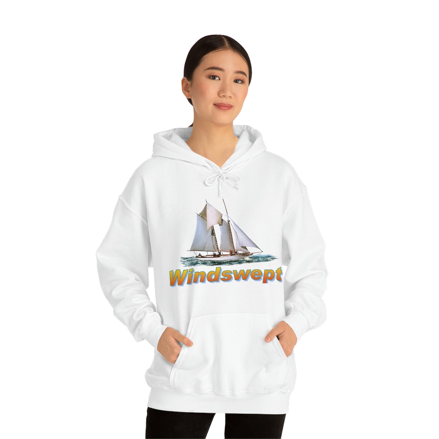 Unisex Heavy Blend™ Hooded Sweatshirt, Windswept, W.F. Aubrey Sailboat