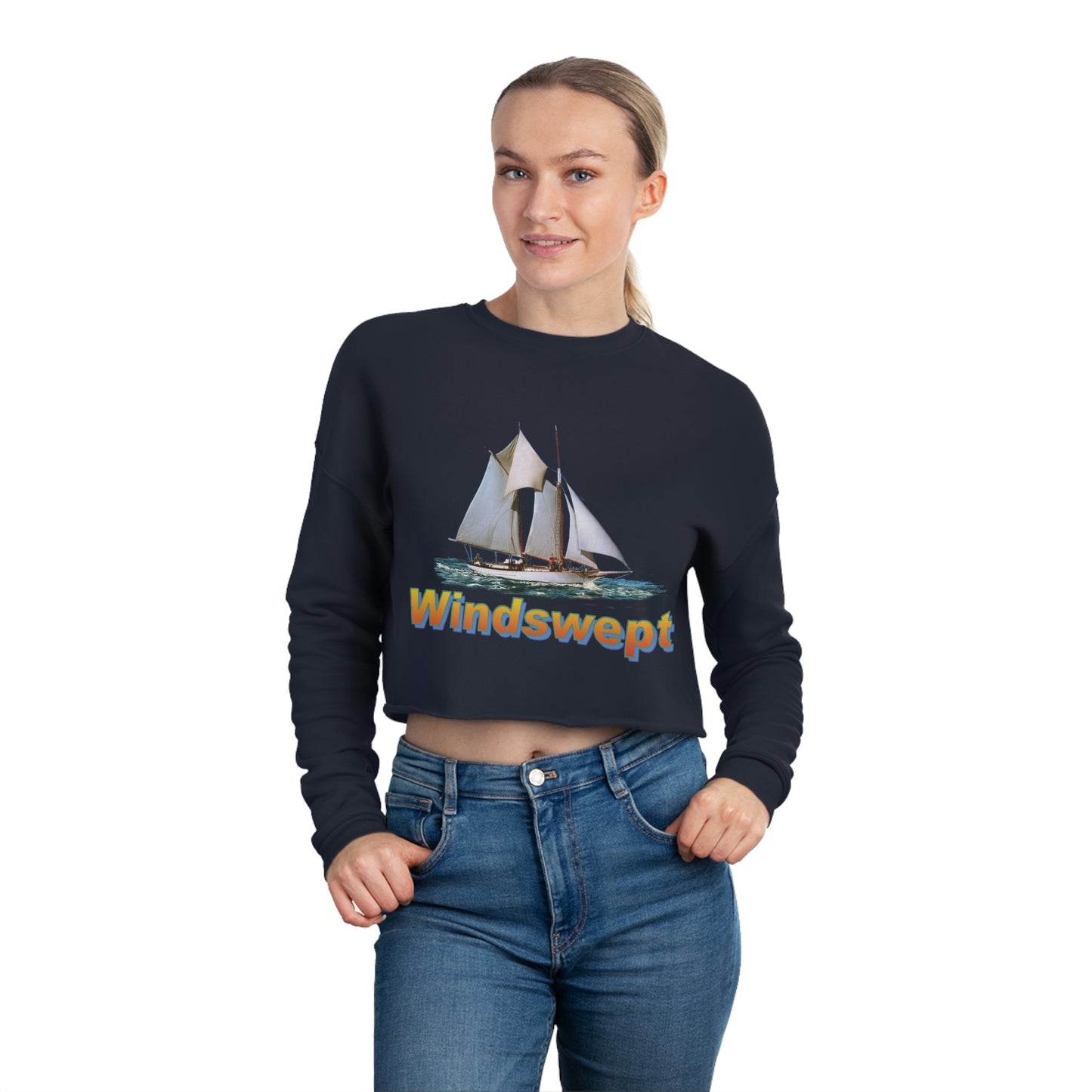 Women's Cropped Sweatshirt, W.H.Aubrey design by Jong Ryerson Bredin.