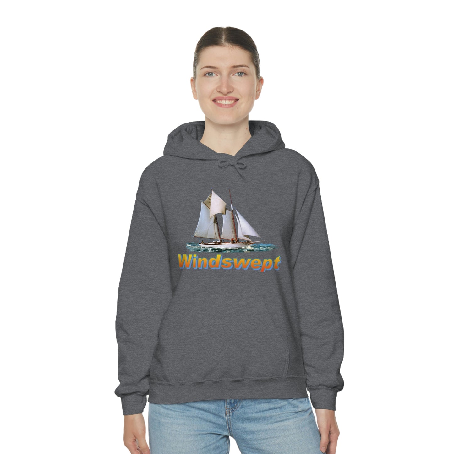 Unisex Heavy Blend™ Hooded Sweatshirt, Windswept, W.F. Aubrey Sailboat