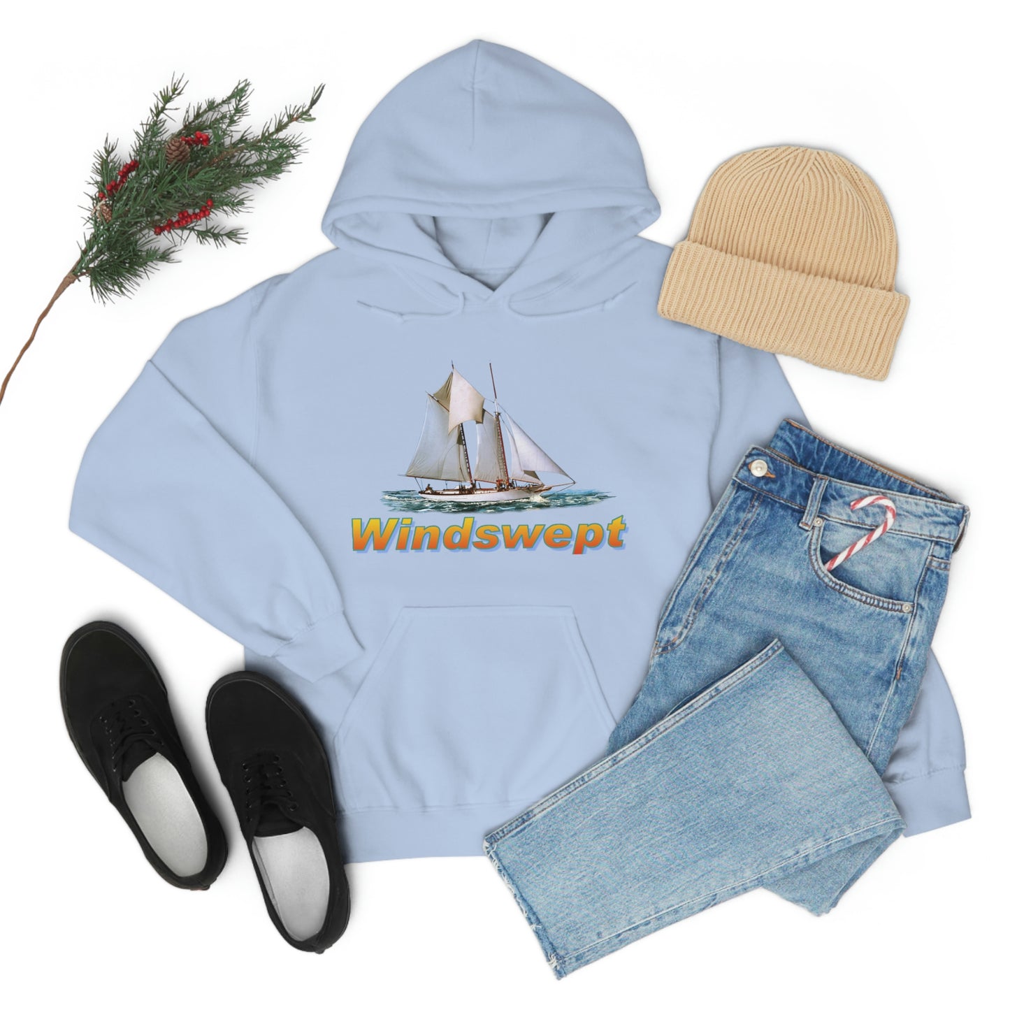 Unisex Heavy Blend™ Hooded Sweatshirt, Windswept, W.F. Aubrey Sailboat