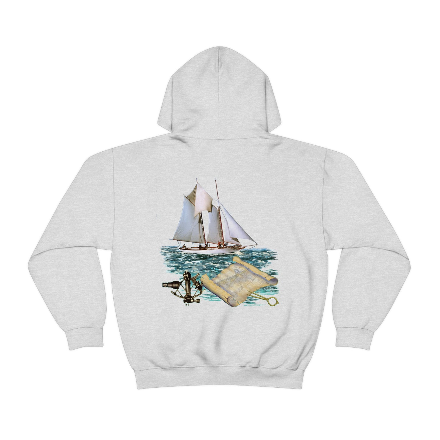 Unisex Heavy Blend™ Hooded Sweatshirt, Windswept, W.F. Aubrey Sailboat