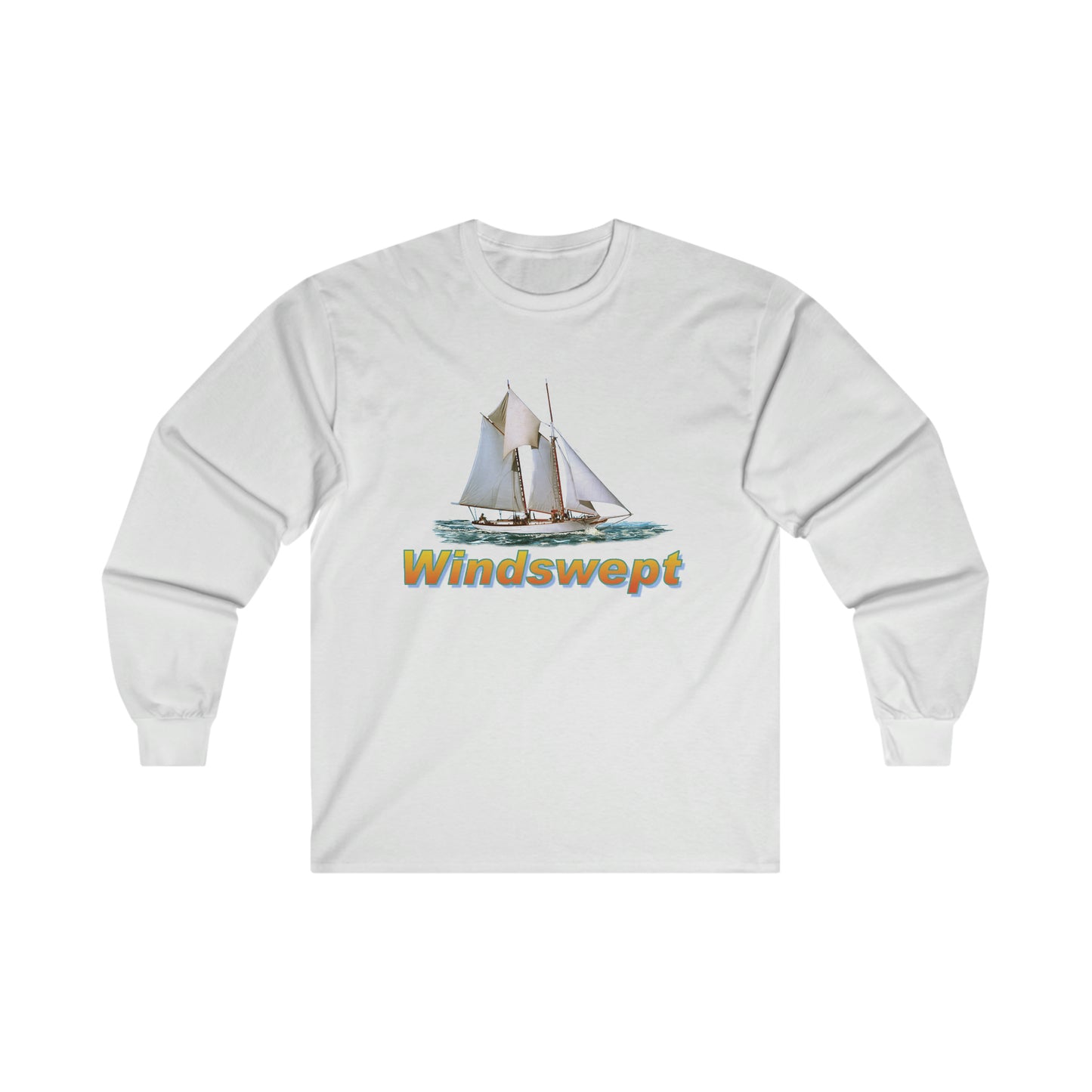 Ultra Cotton Long Sleeve Tee, W.H. Aubrey Sailboat.   By John Ryerson Bredin