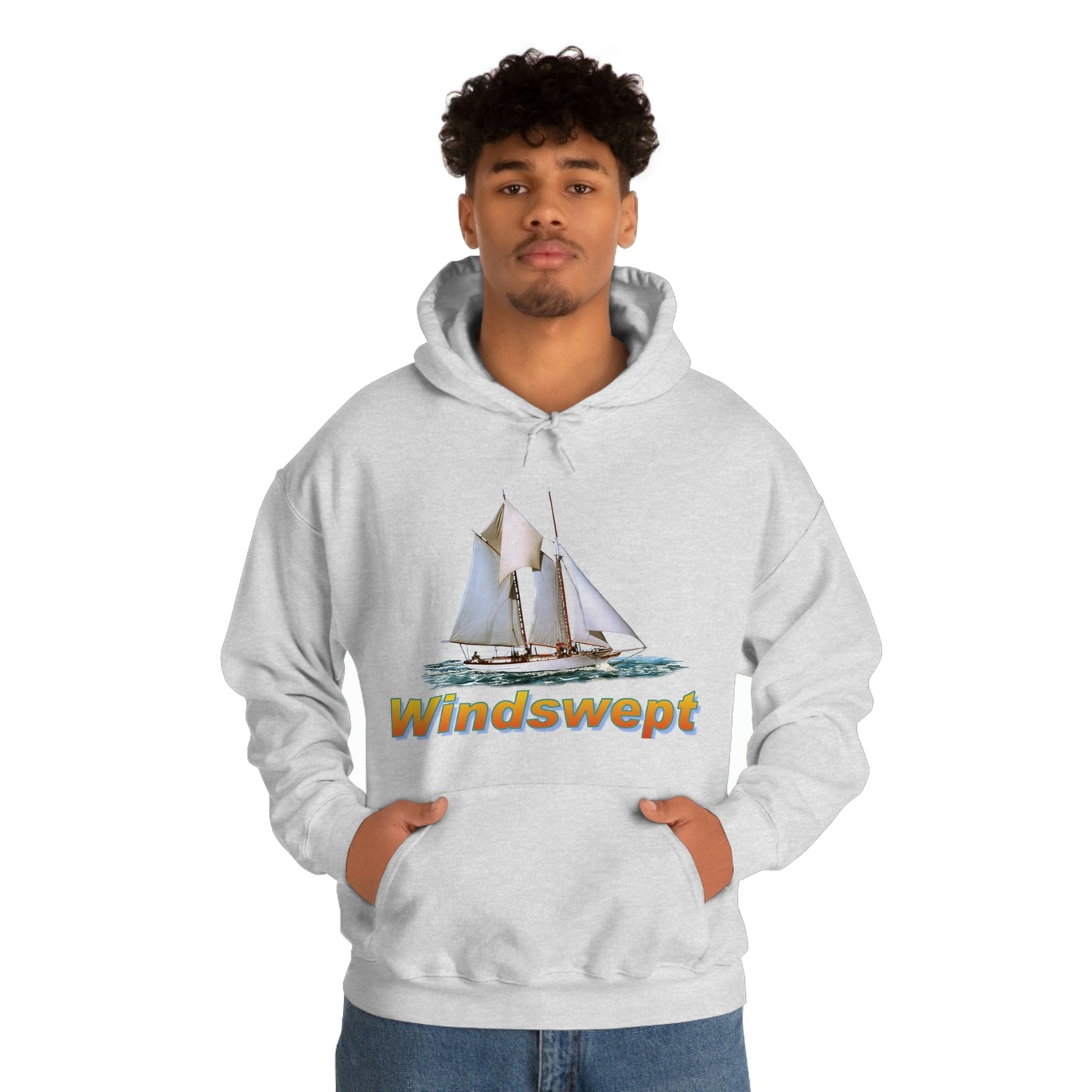 Unisex Heavy Blend™ Hooded Sweatshirt, Windswept, W.F. Aubrey Sailboat