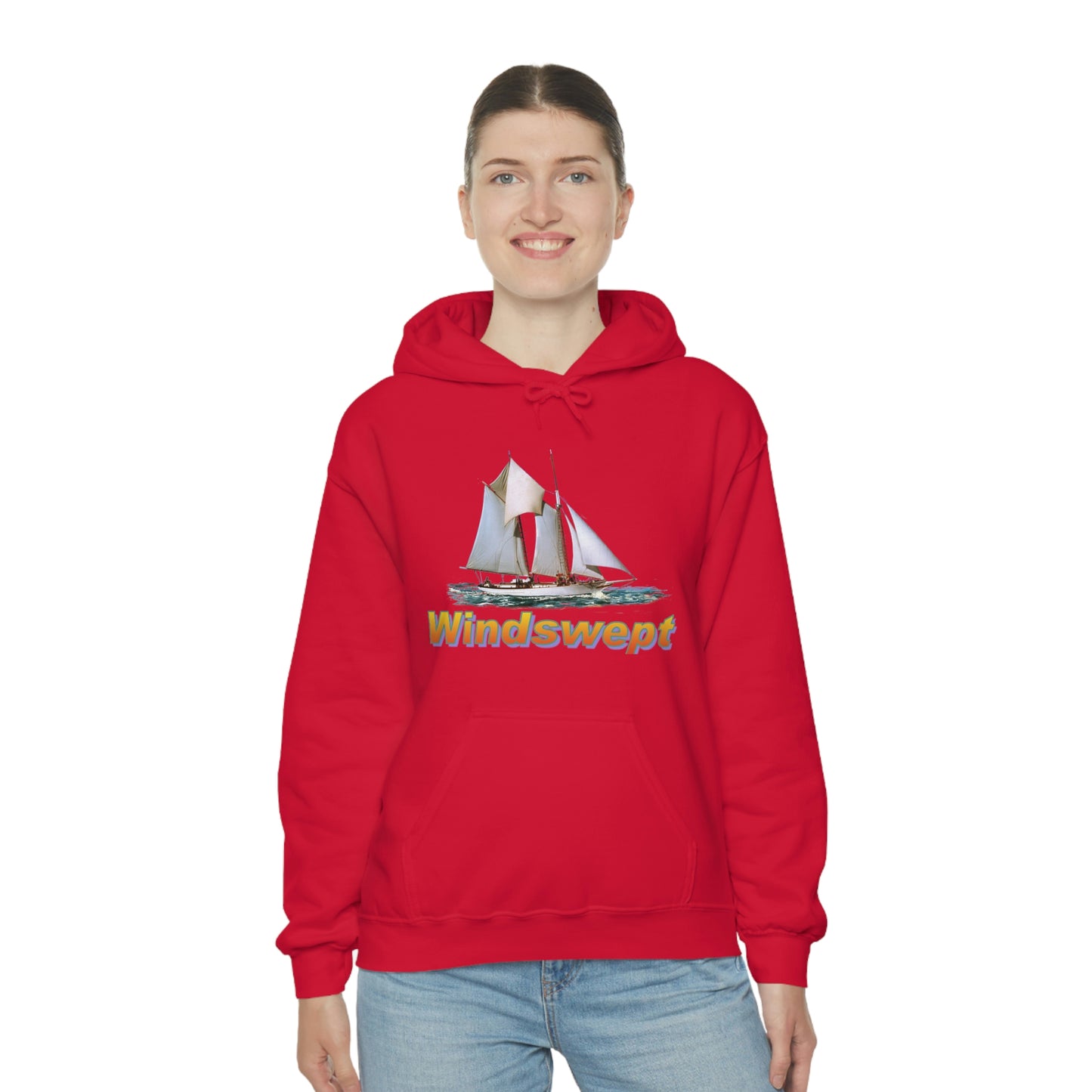 Unisex Heavy Blend™ Hooded Sweatshirt, Windswept, W.F. Aubrey Sailboat