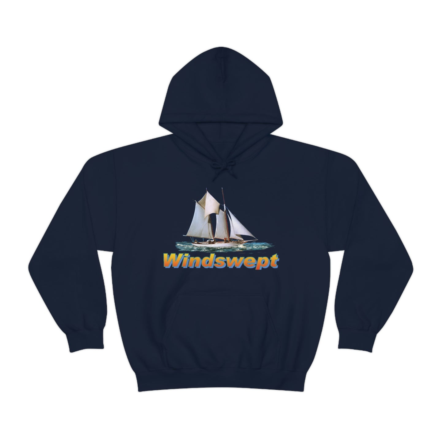 Unisex Heavy Blend™ Hooded Sweatshirt, Windswept, W.F. Aubrey Sailboat