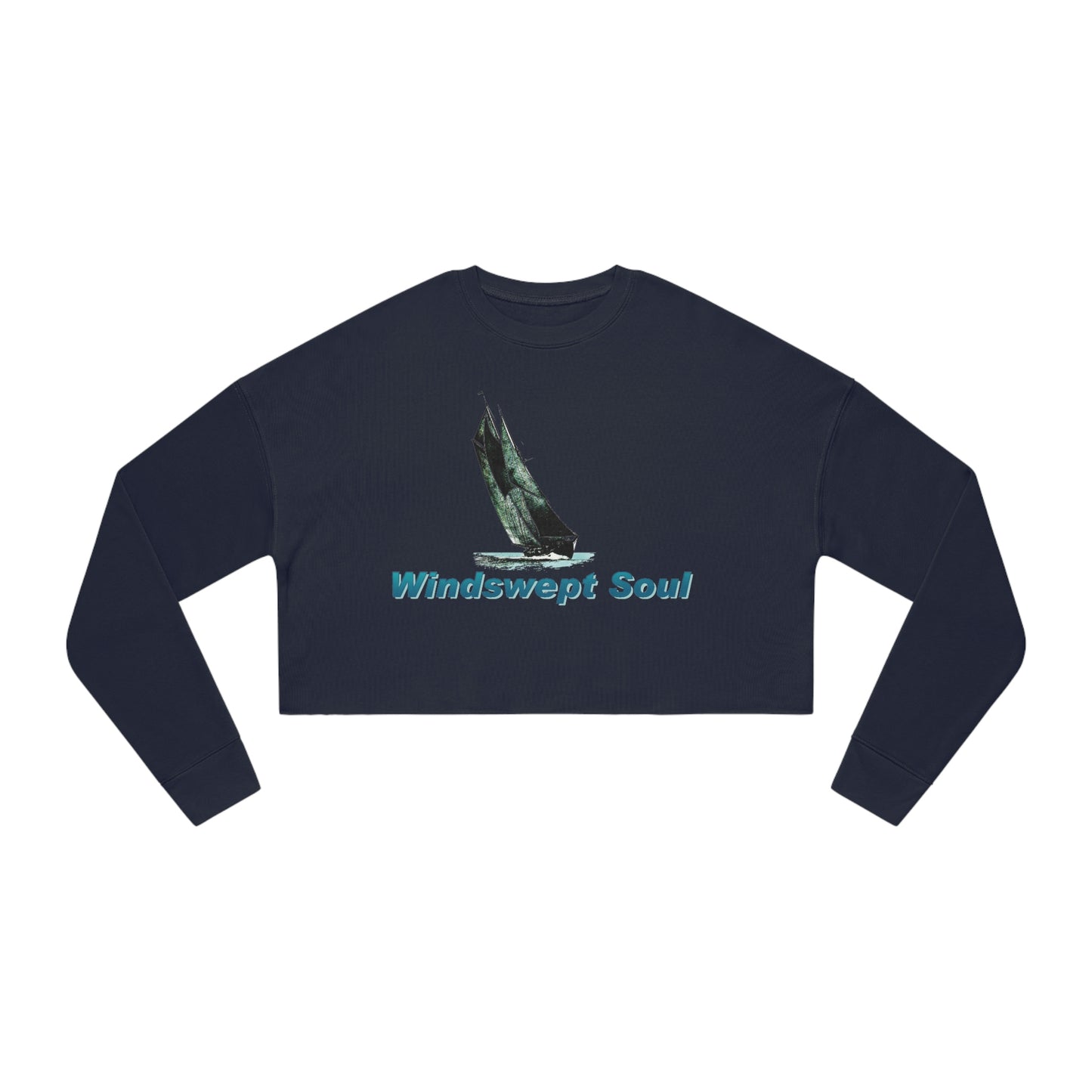 Women's Cropped Sweatshirt, Bluenose / Mother Ocean Design.