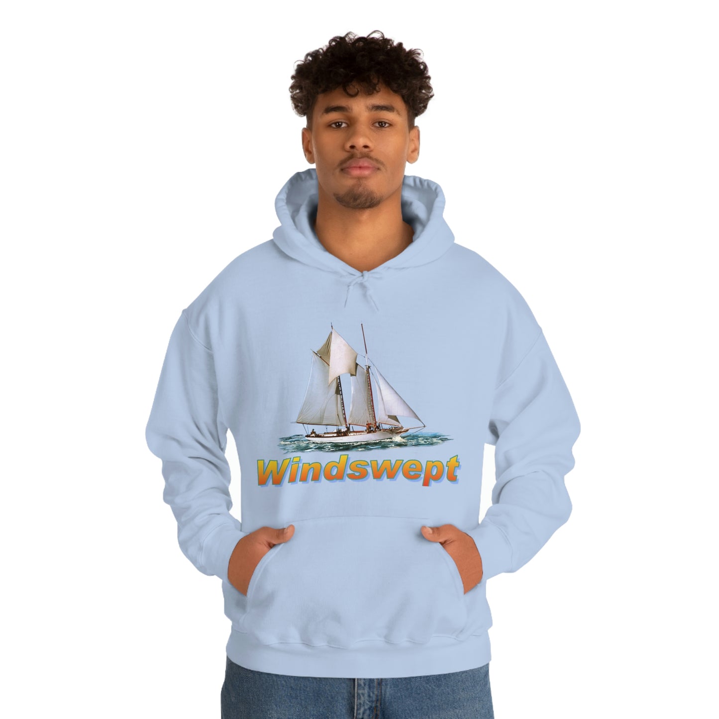 Unisex Heavy Blend™ Hooded Sweatshirt, Windswept, W.F. Aubrey Sailboat