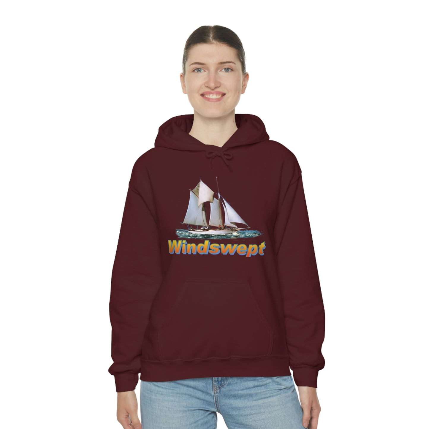 Unisex Heavy Blend™ Hooded Sweatshirt, Windswept, W.F. Aubrey Sailboat